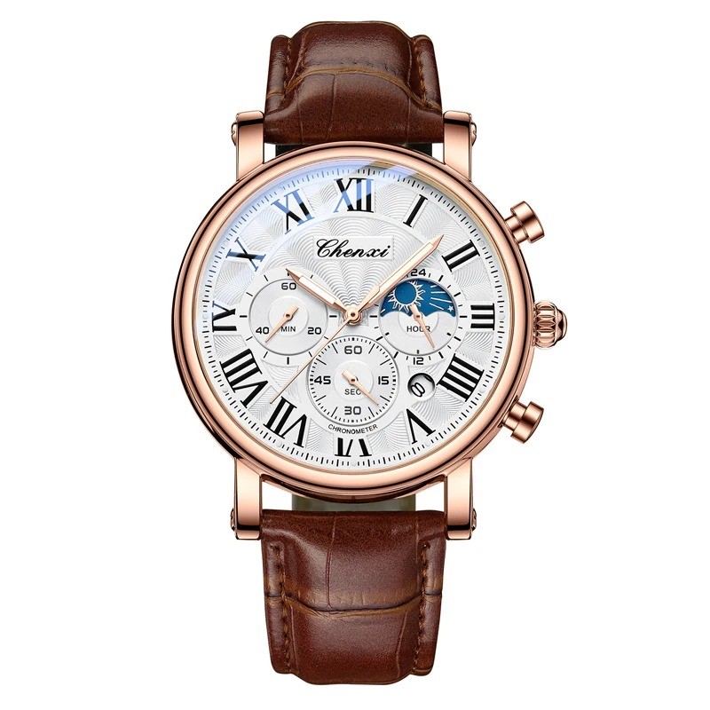 RELOJ HOMBRE CHENXI 973 CRONOGRAFO MARRÓN - 2