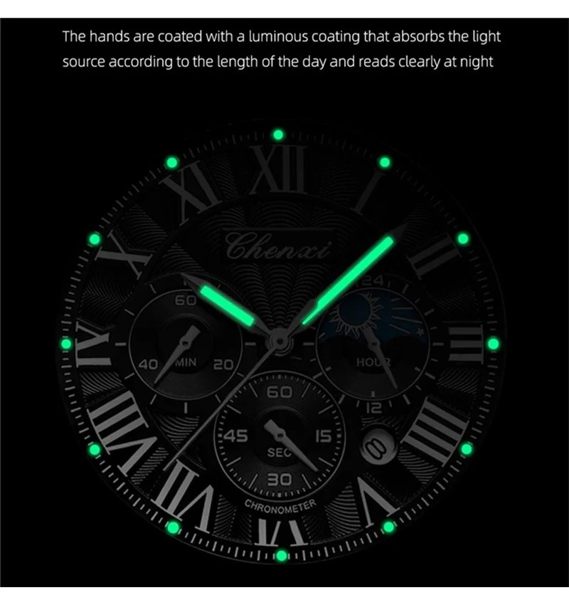 RELOJ HOMBRE CHENXI 973 CRONOGRAFO MARRÓN - 5