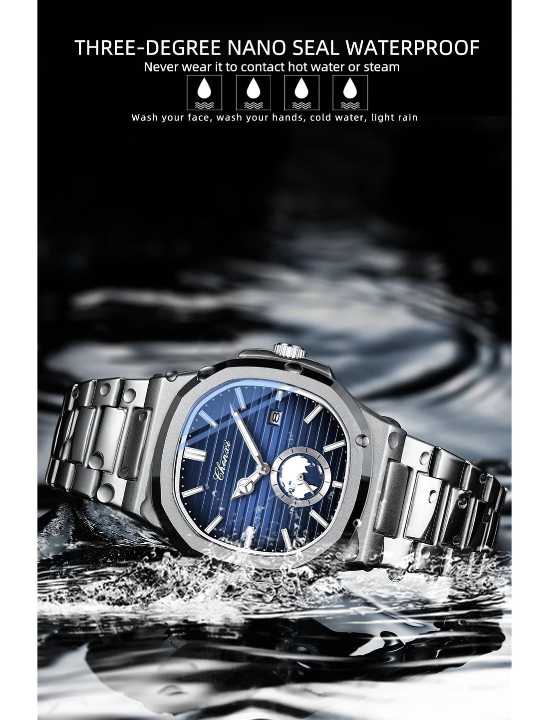 RELOJ HOMBRE CHENXI 612 ANÁLOGO AZUL - 5
