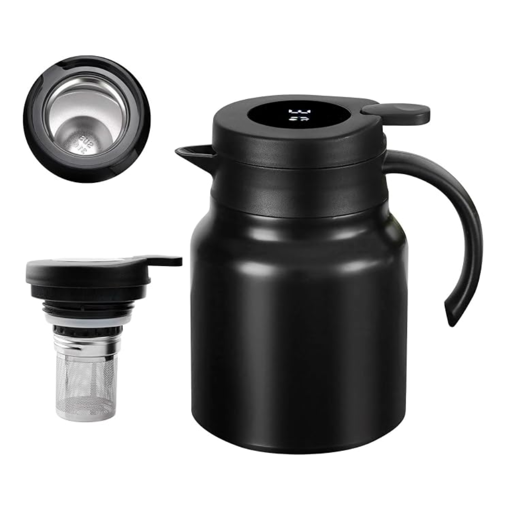 JARRA TÉRMICA 1 LITRO CON FILTRO Y CONTROL DE TEMPERATURA NEGRO - 2
