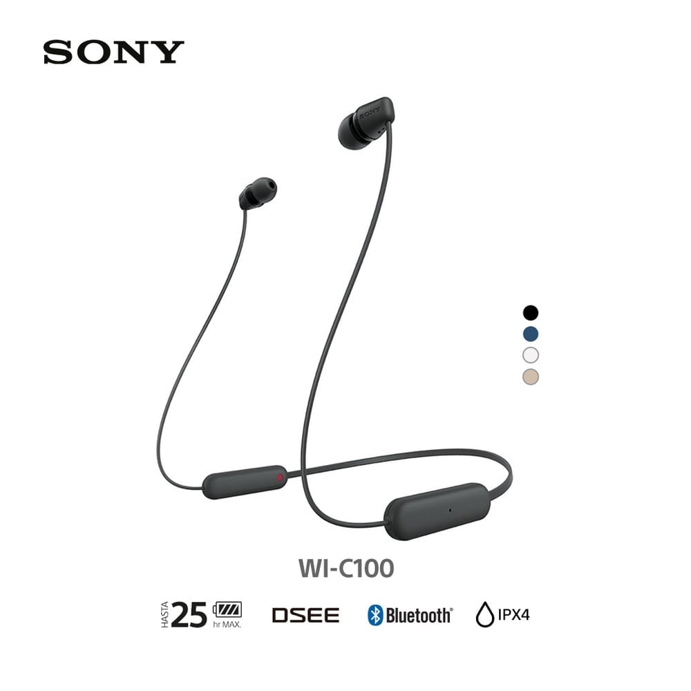 AUDÍFONOS SONY IN-EAR WI-C100 BLUETOOTH NEGRO - 1