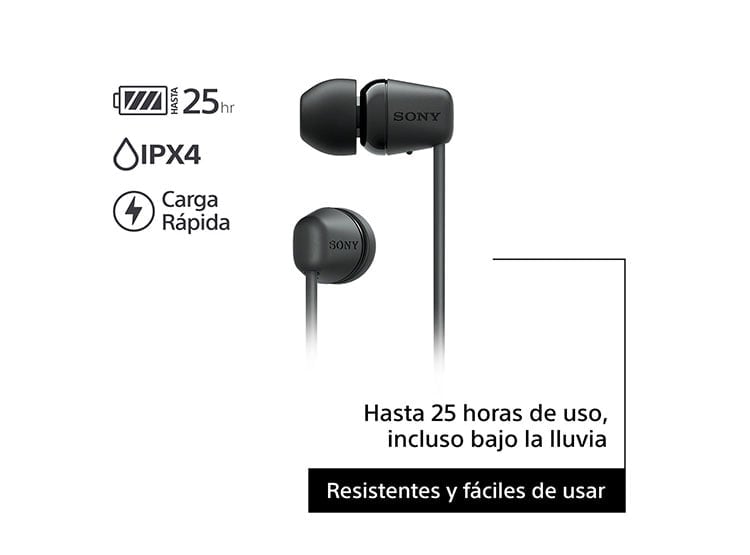 AUDÍFONOS SONY IN-EAR WI-C100 BLUETOOTH NEGRO - 5