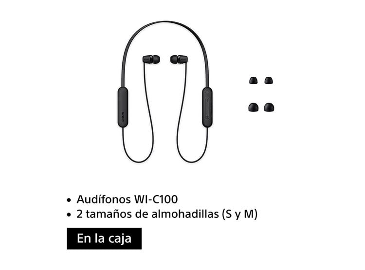 AUDÍFONOS SONY IN-EAR WI-C100 BLUETOOTH NEGRO - 6