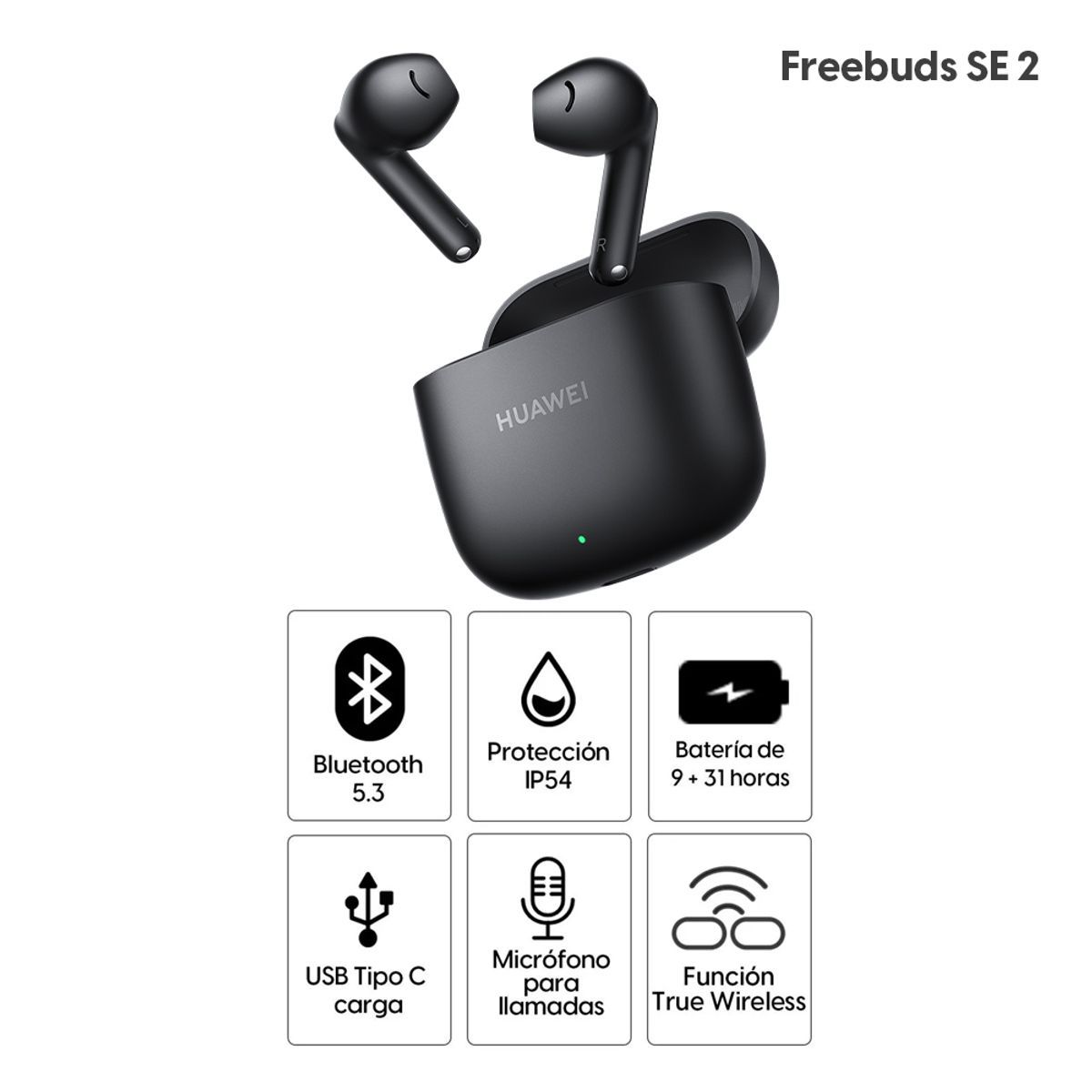 AUDIFONOS INALAMBRICOS HUAWEI FREEBUDS SE 2 NEGRO - 2