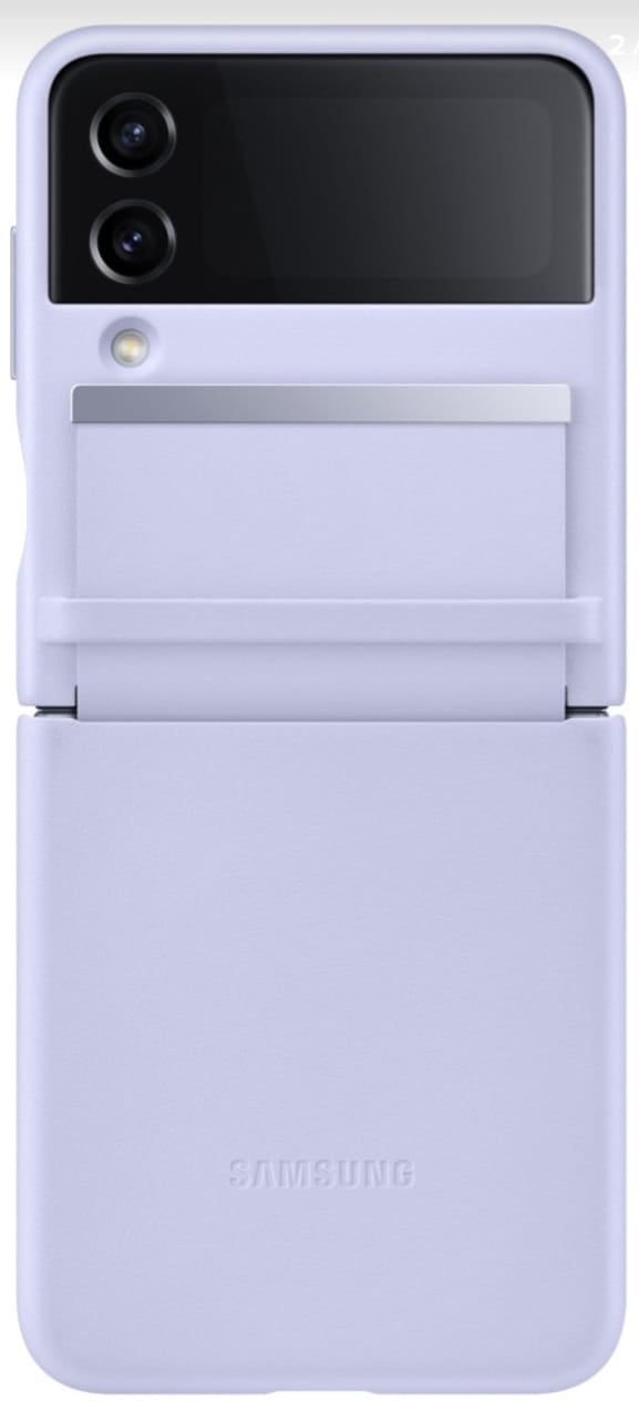 CASE GALAXY Z FLIP4 FLAP LEATHER COVER PURPURA - 1