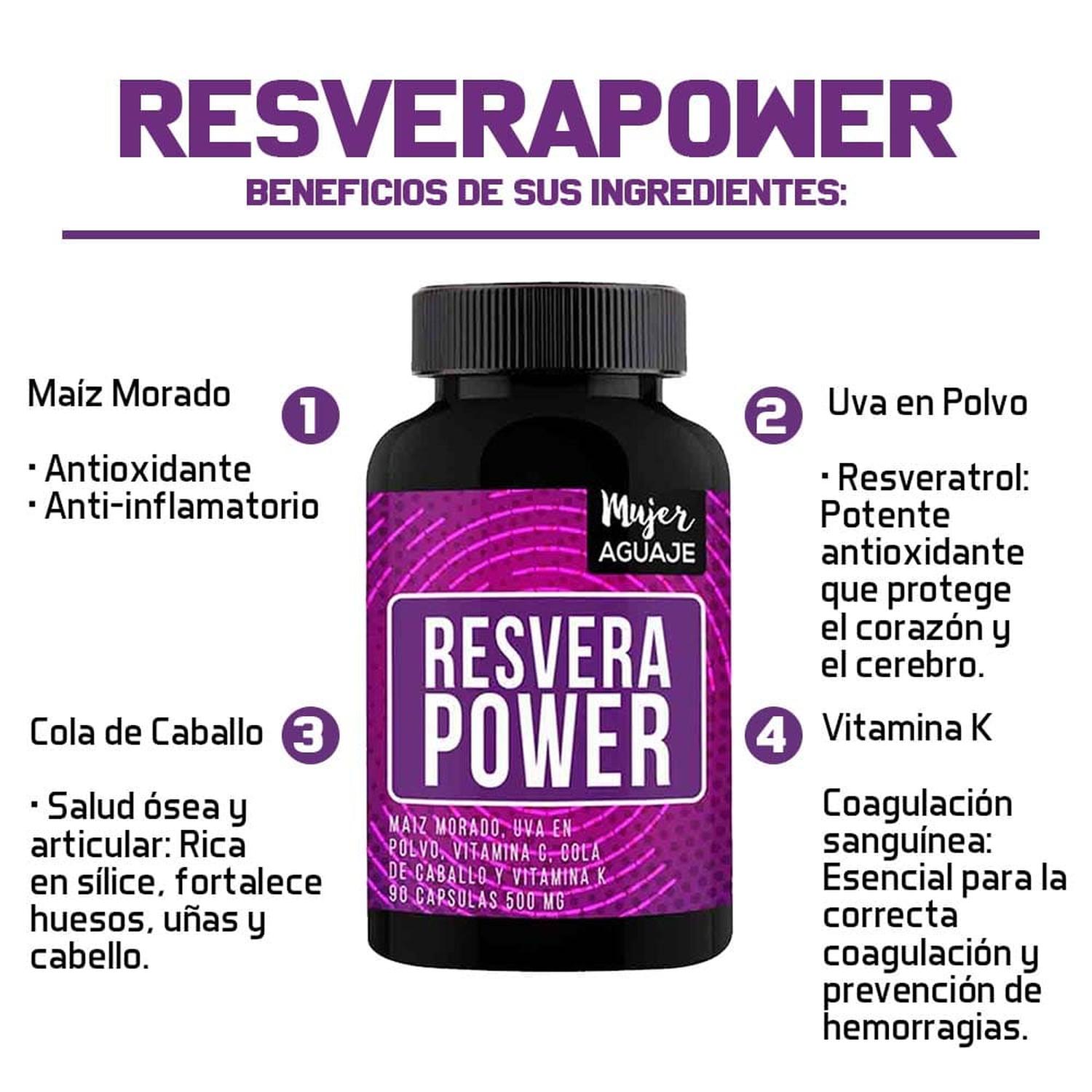 MAGNESIO MARINO TABLETAS + RESVERA POWER CÁPSULAS MUJER AGUAJE - 4