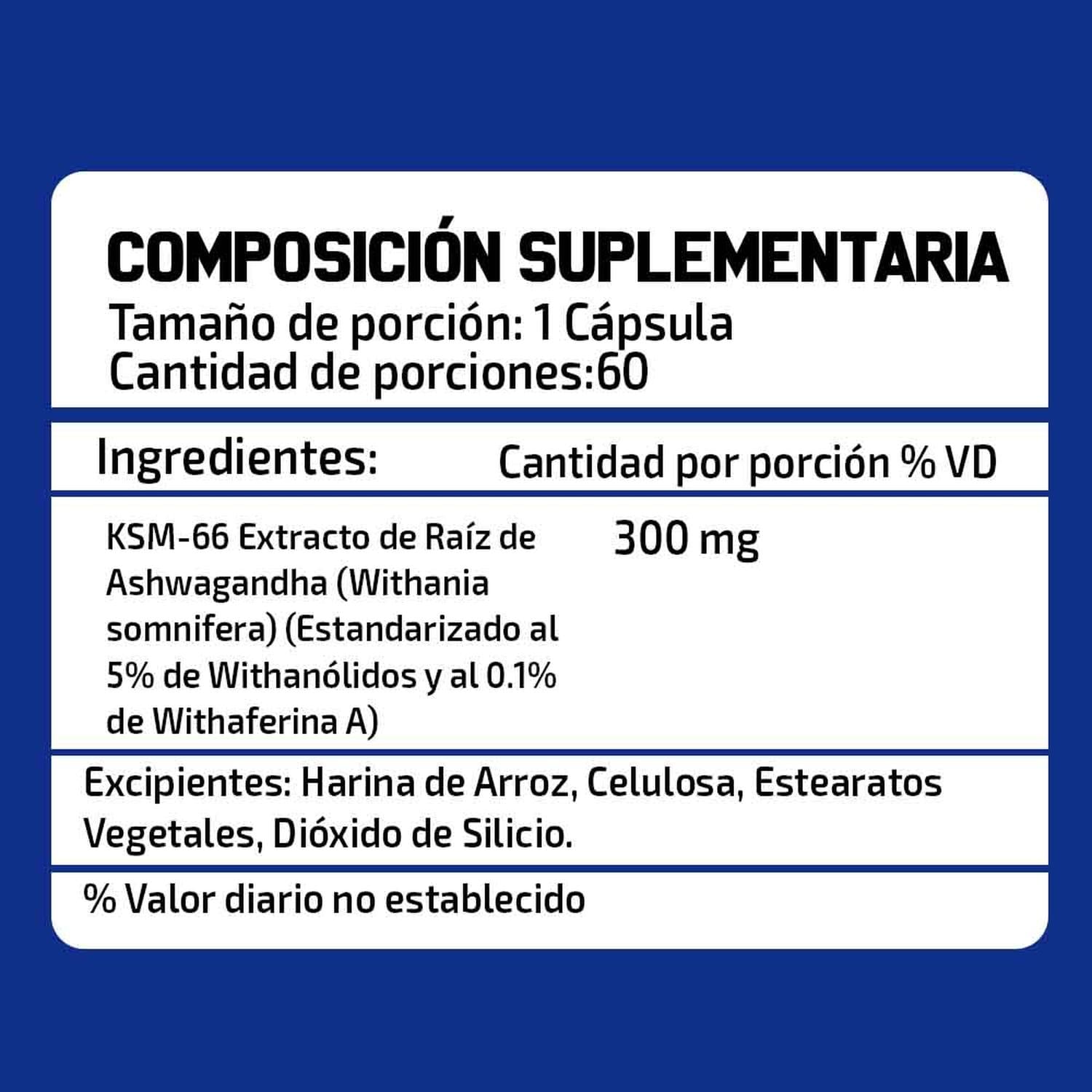 ASHWAGANDHA KSM-66 60 CÁPSULAS GUSEVIT - PACK X 2 - 3