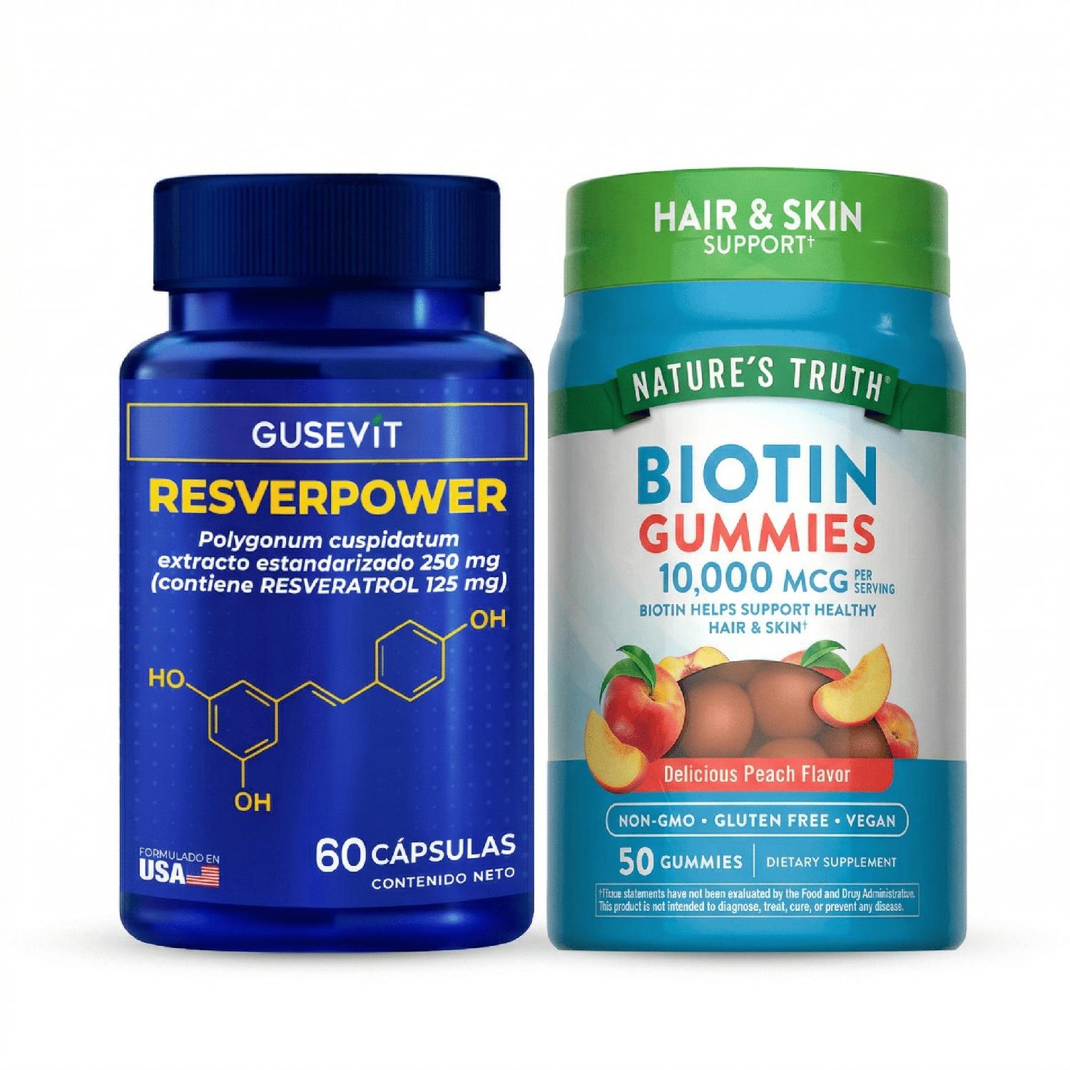RESVERPOWER CÁPSULAS Y GOMITAS BIOTINA - 1