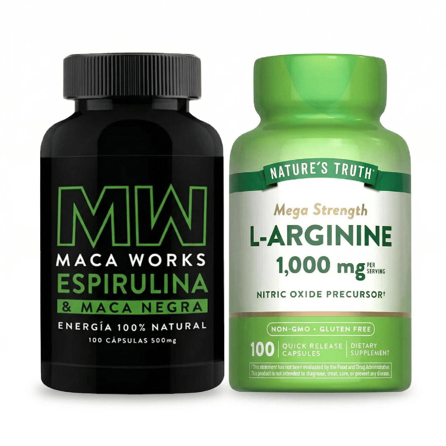 ESPIRULINA Y MACA NEGRA Y L-ARGININA - 1