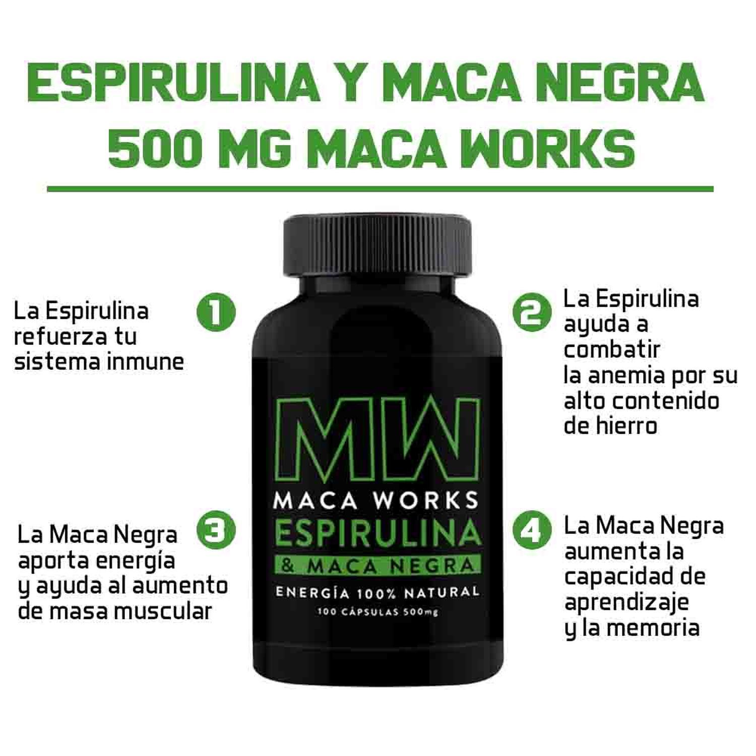 ESPIRULINA Y MACA NEGRA Y L-ARGININA - 2