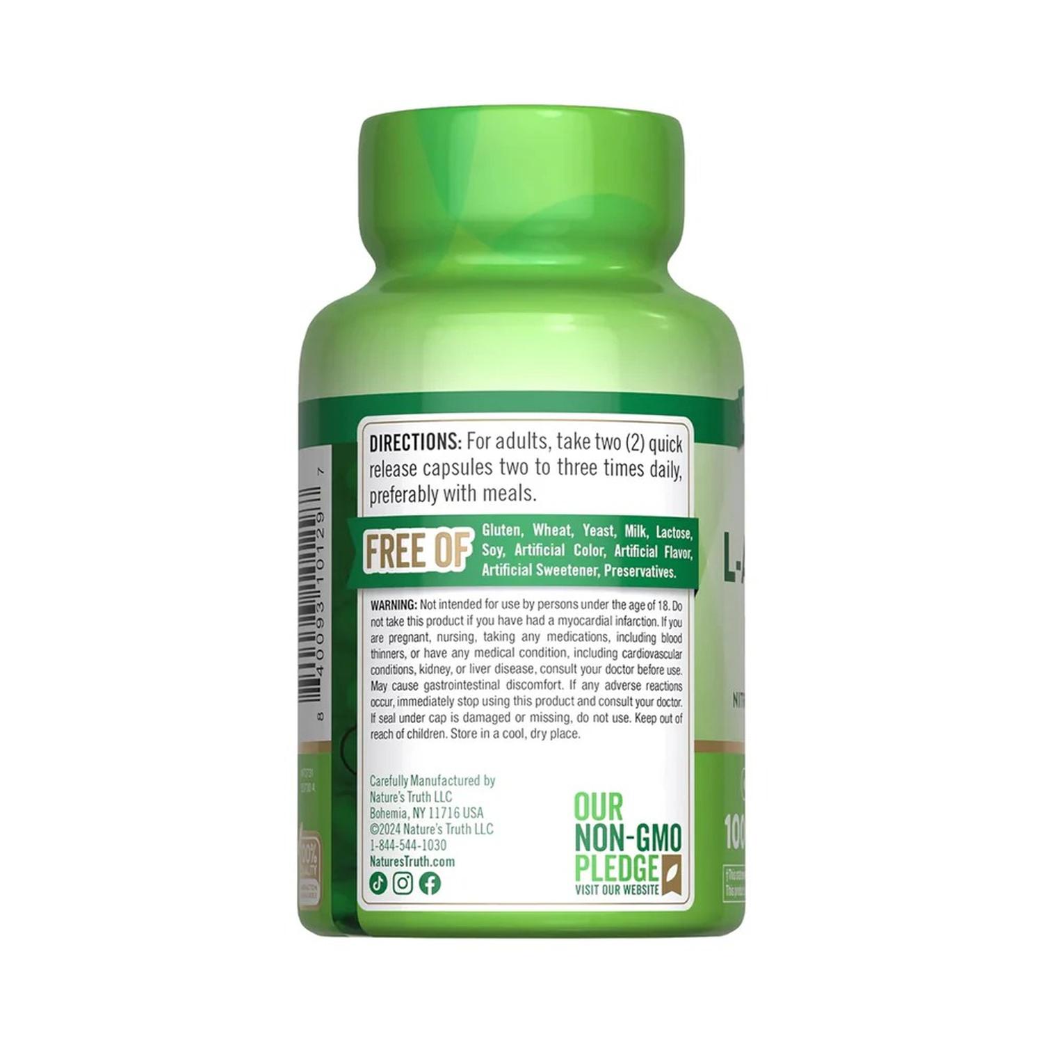 L-ARGININA 500 MG - 100 CÁPSULAS - 4