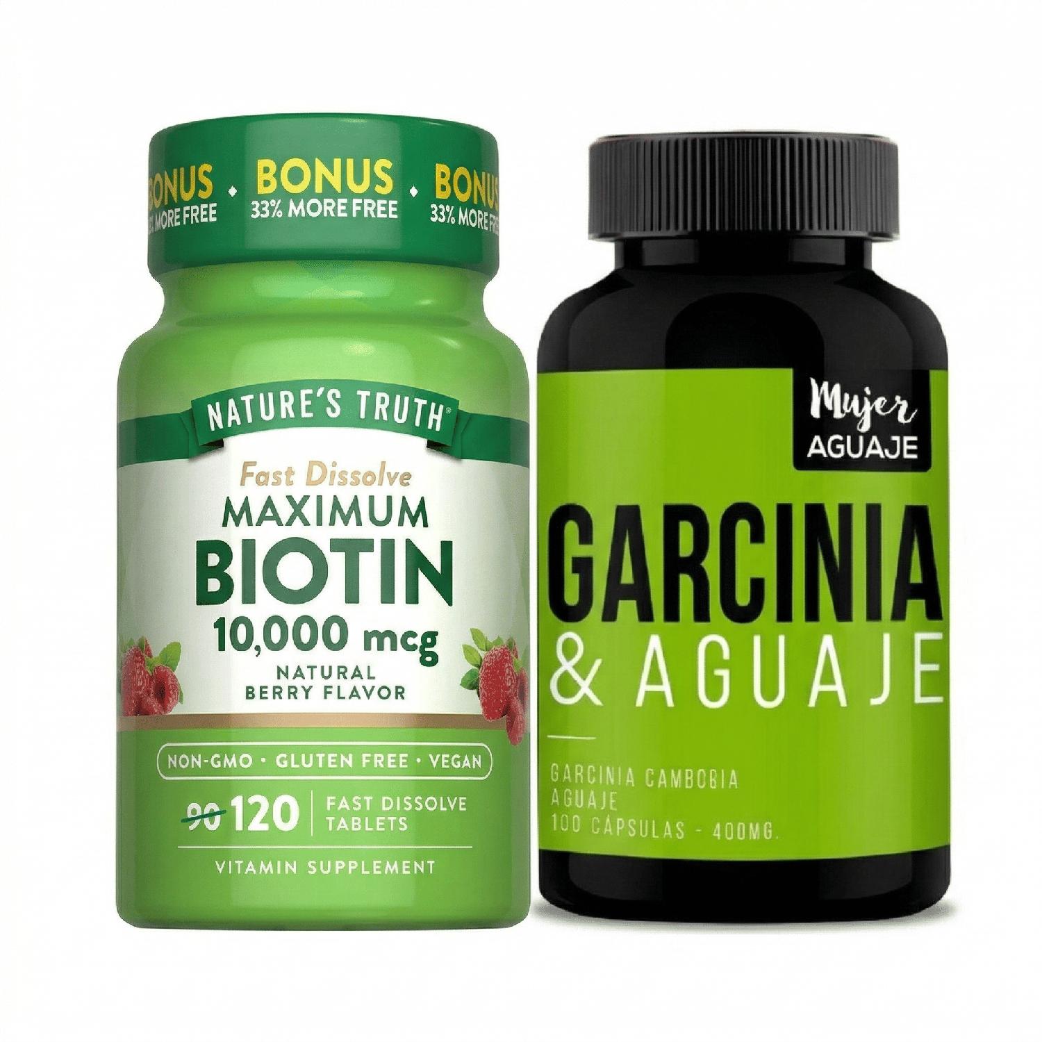 GARCINIA Y AGUAJE Y BIOTINA TABLETAS - 1