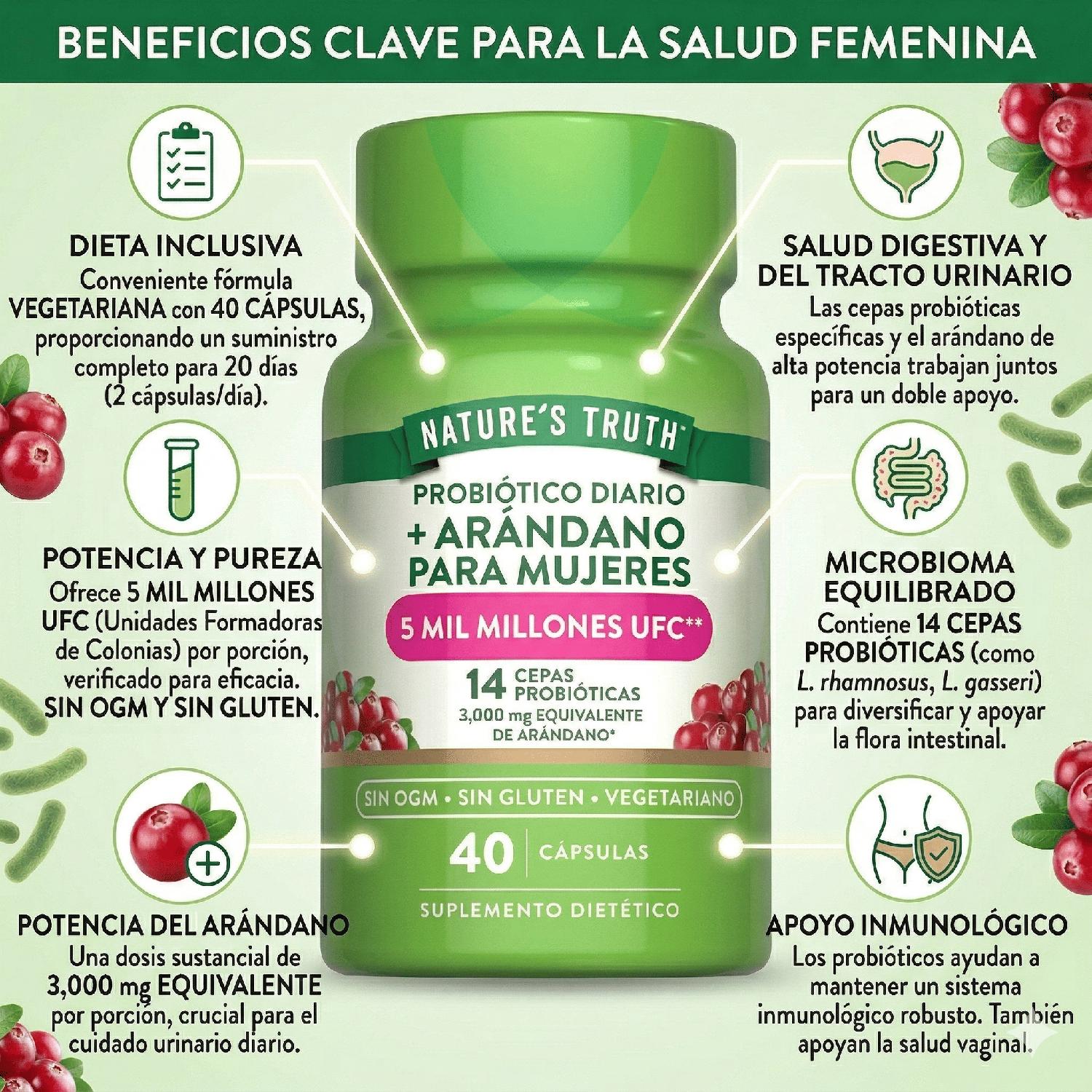 PROBIÓTICOS PARA MUJERES - 40 CÁPSULAS - 2