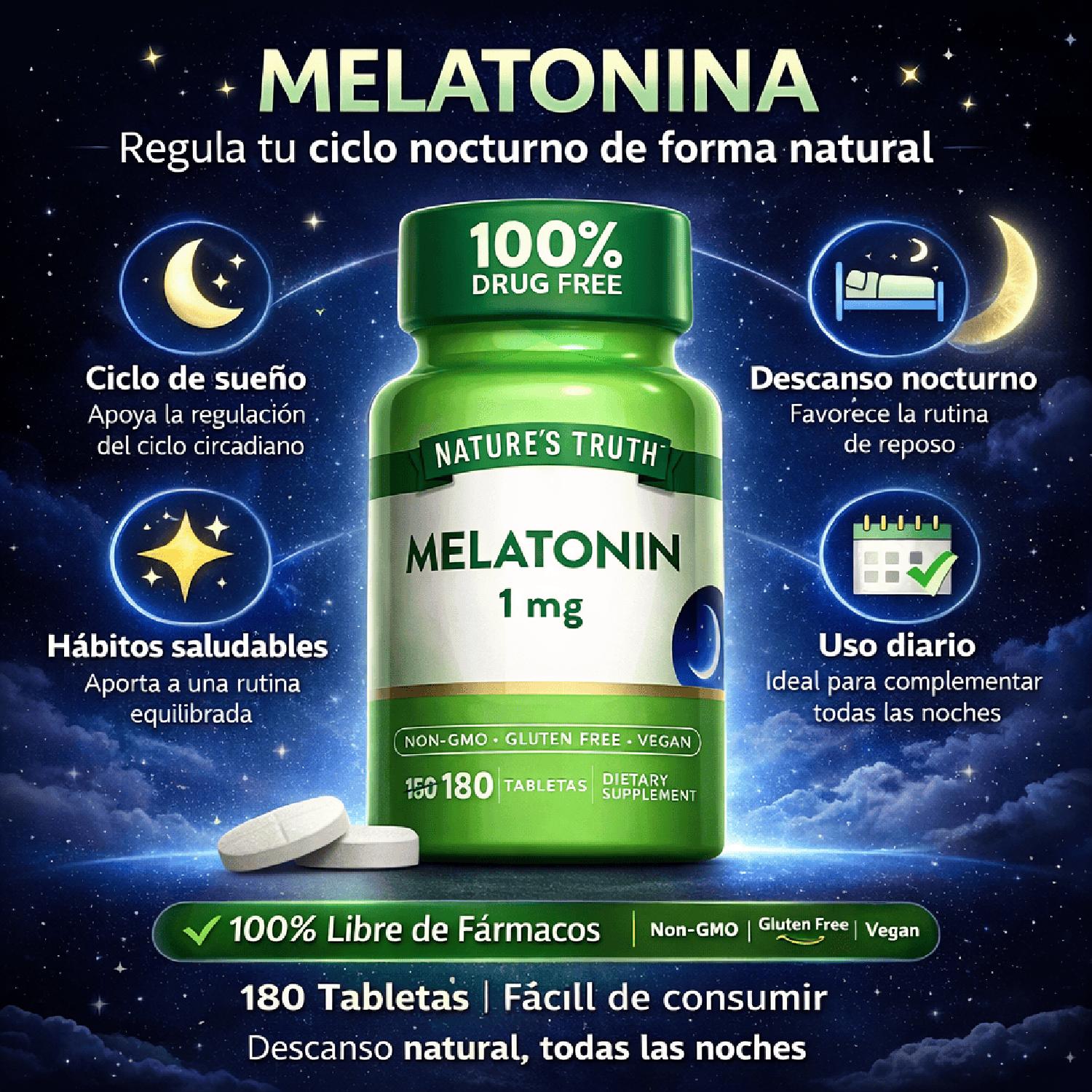 MELATONINA 1 MG 180 TABLETAS - 2
