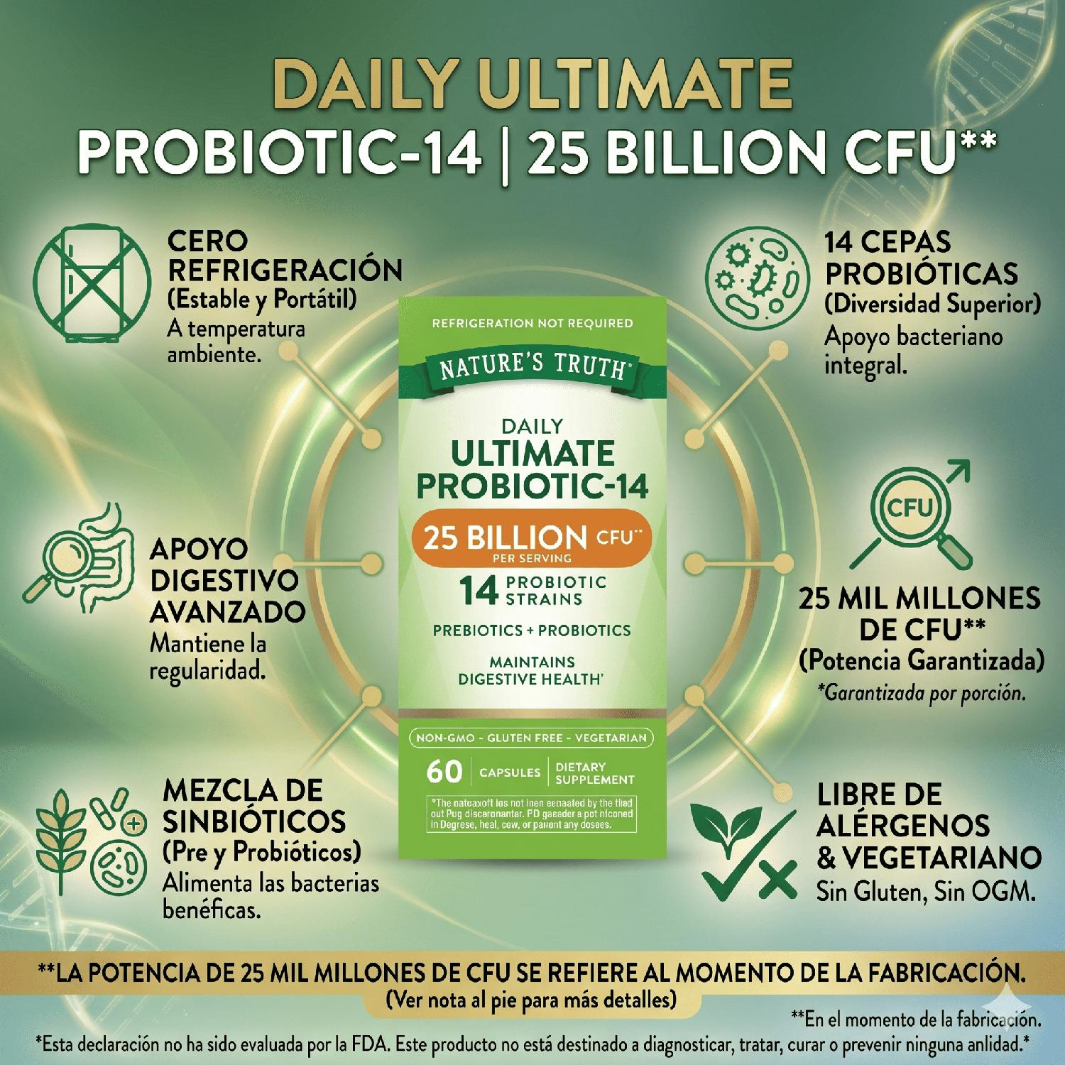 PROBIÓTICO + PREBIÓTICOS FLORA INTESTINAL 60 CÁPSULAS - 2
