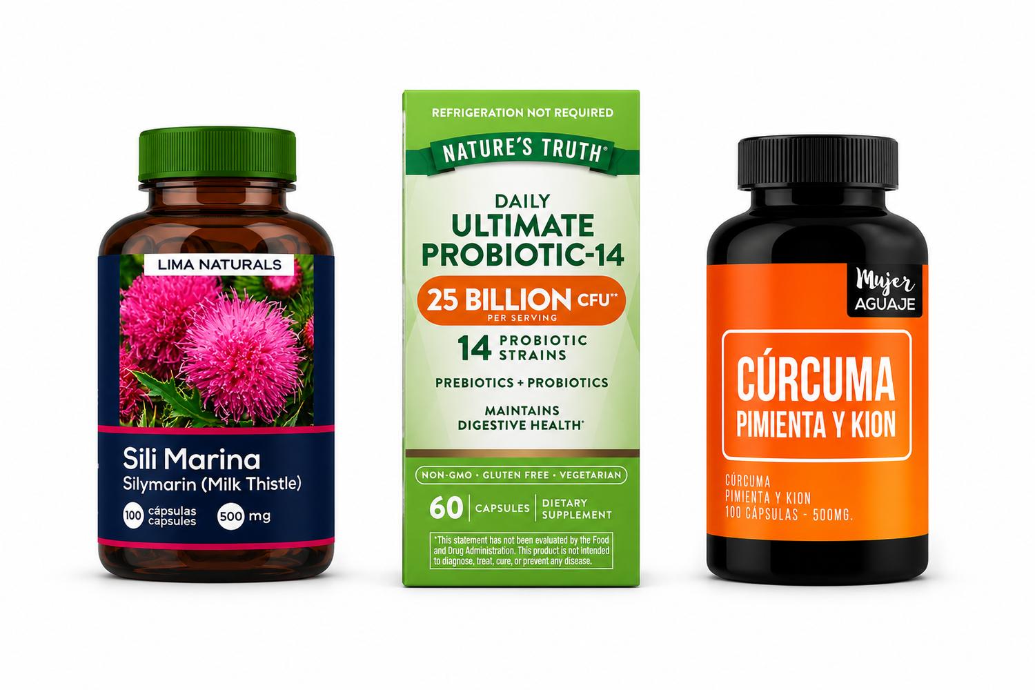 PACK PROBIÓTICO 25B + SILIMARINA + CÚRCUMA CÁPSULAS - 1