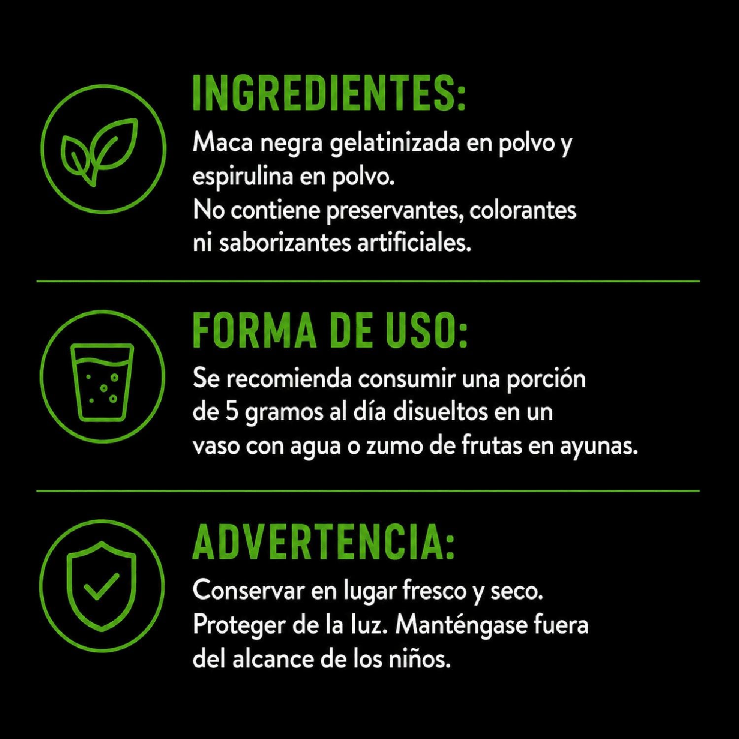 ESPIRULINA Y MACA NEGRA 200G | ENERGÍA NATURAL - 3