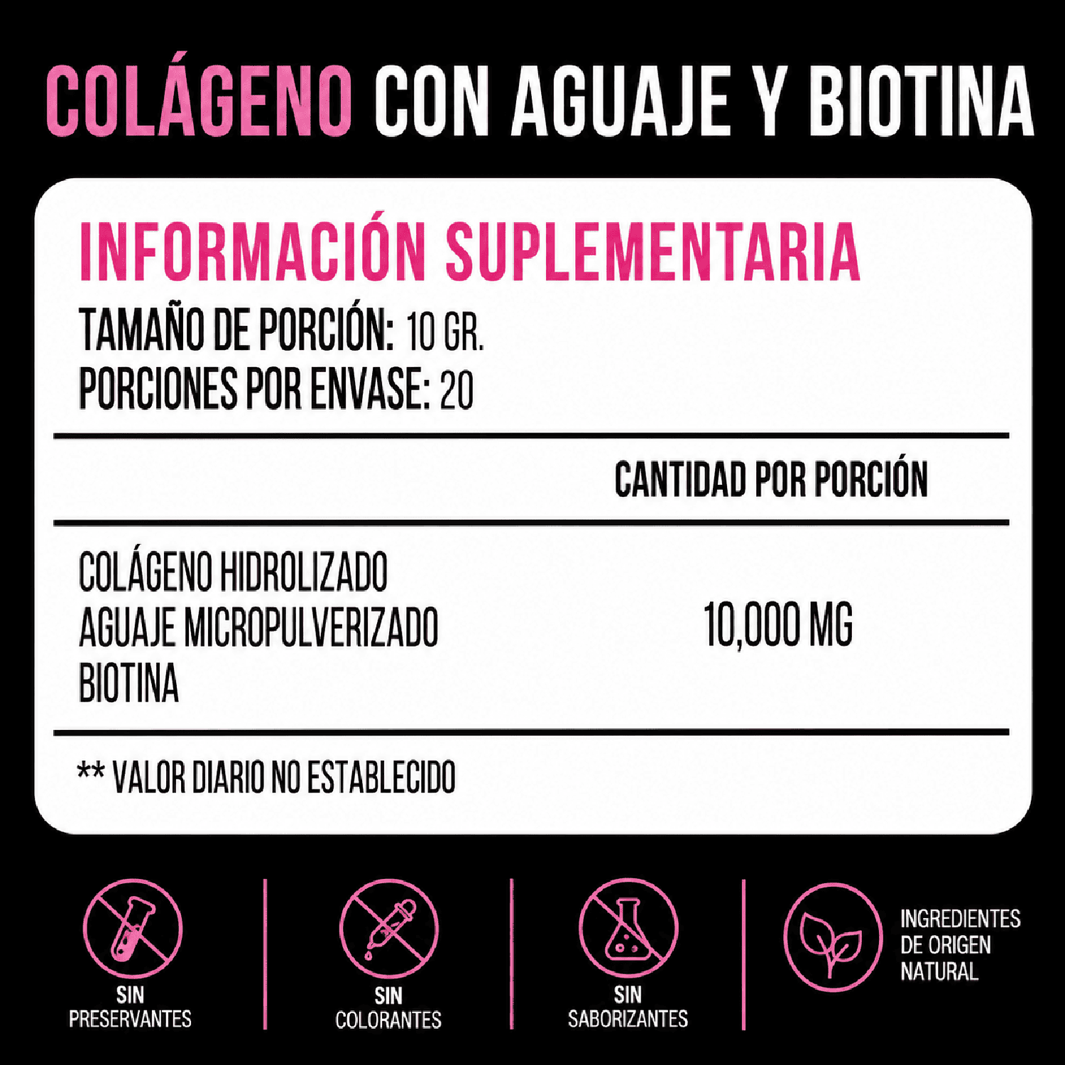 COLÁGENO AGUAJE BIOTINA 200G | CABELLO PIEL UÑAS - 3