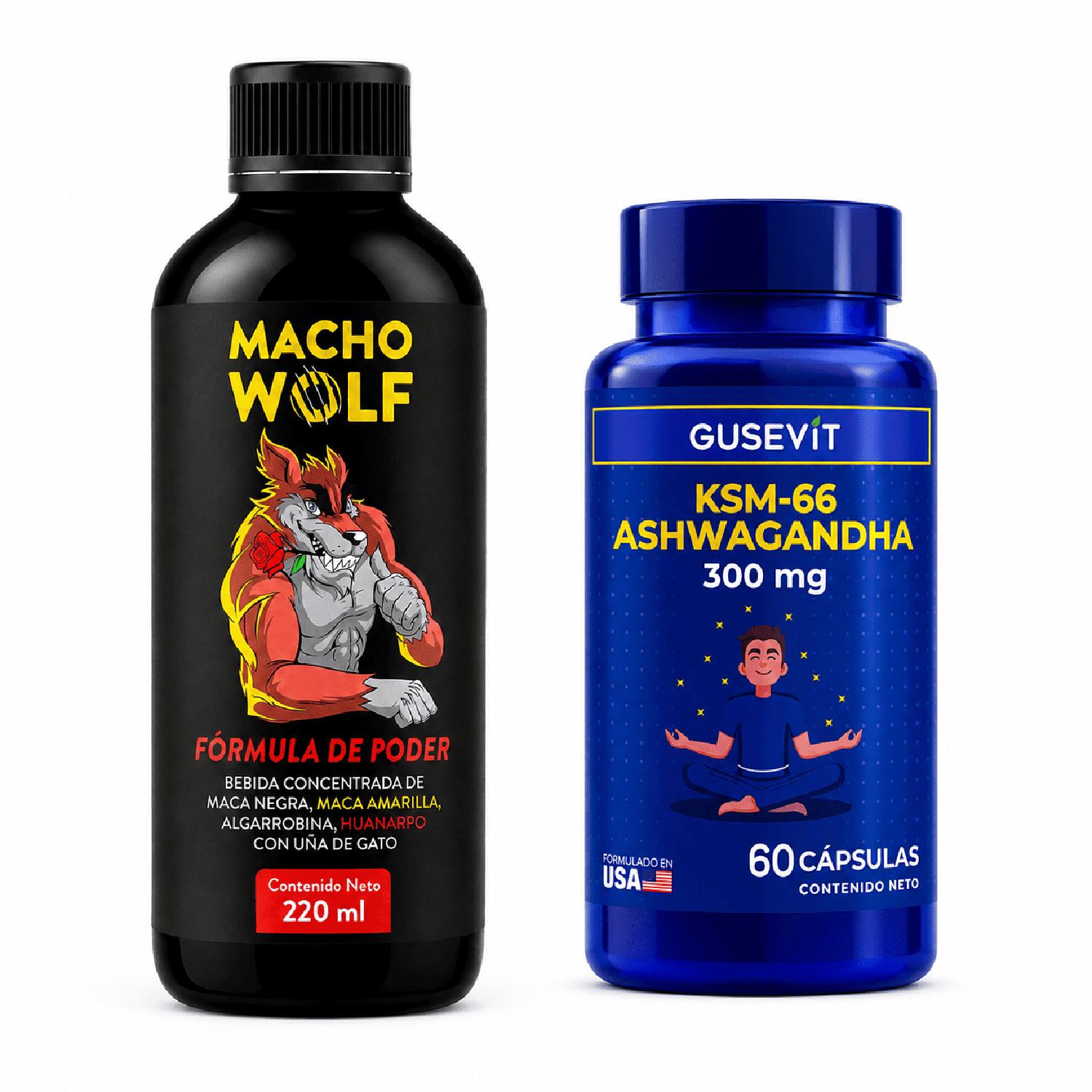 MACHO WOLF 220 ML + ASHWAGANDHA 300 MG KSM-66 - 1