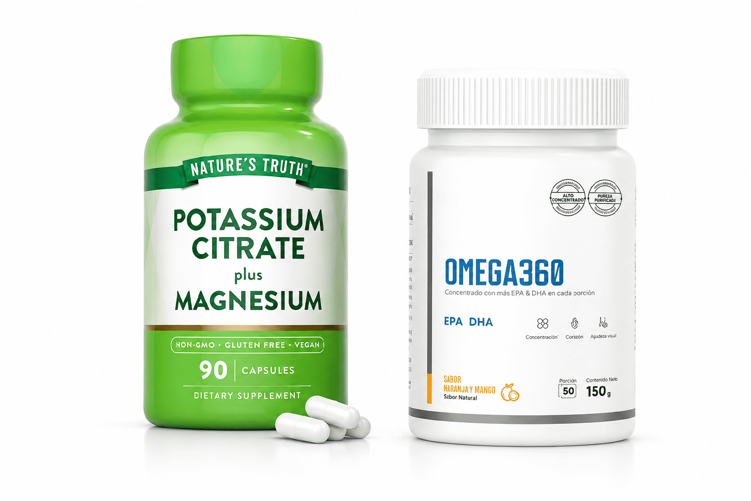 PACK OMEGA 360 + POTASIO Y MAGNESIO NATURE'S TRUTH - 1