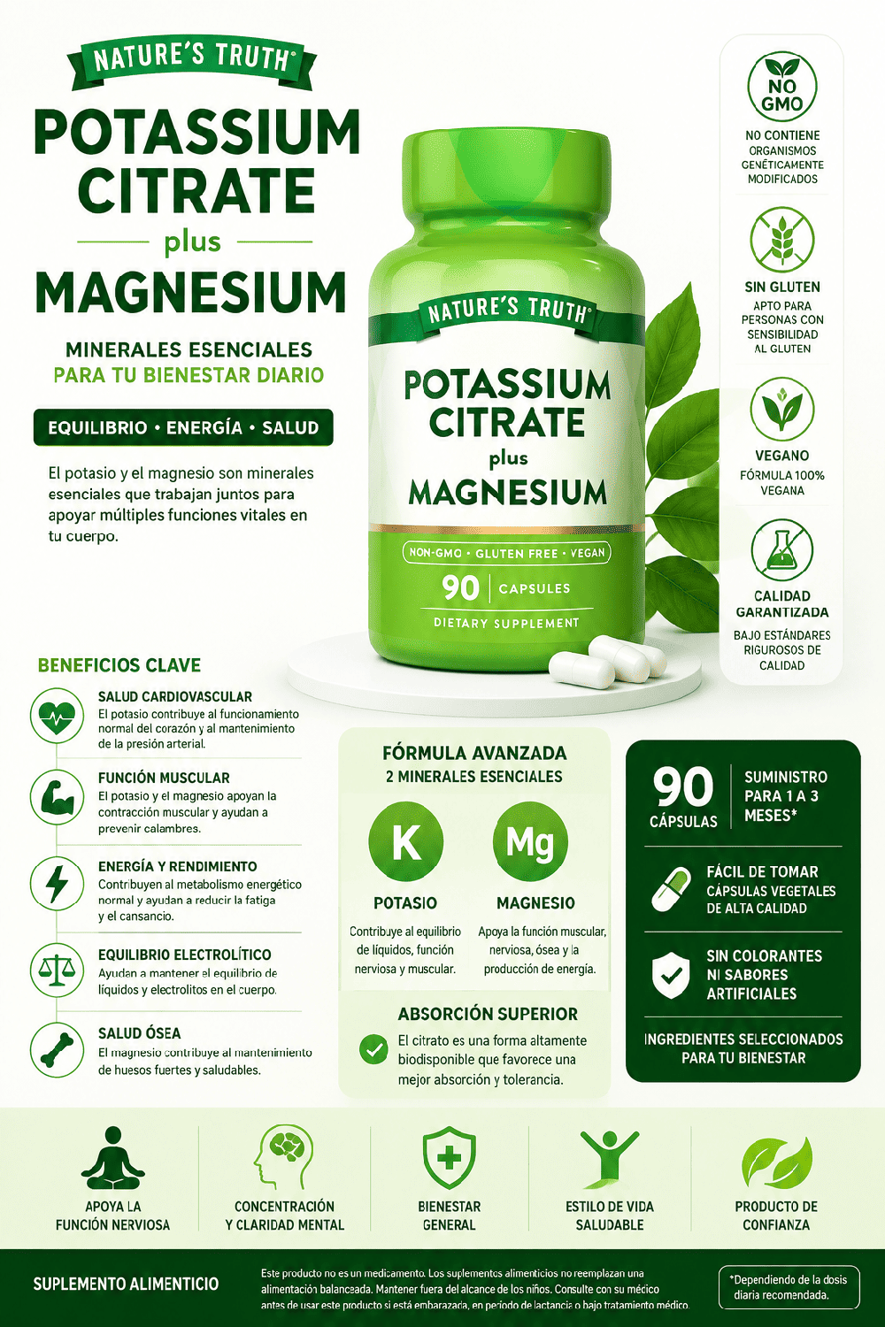 PACK OMEGA 360 + POTASIO Y MAGNESIO NATURE'S TRUTH - 3