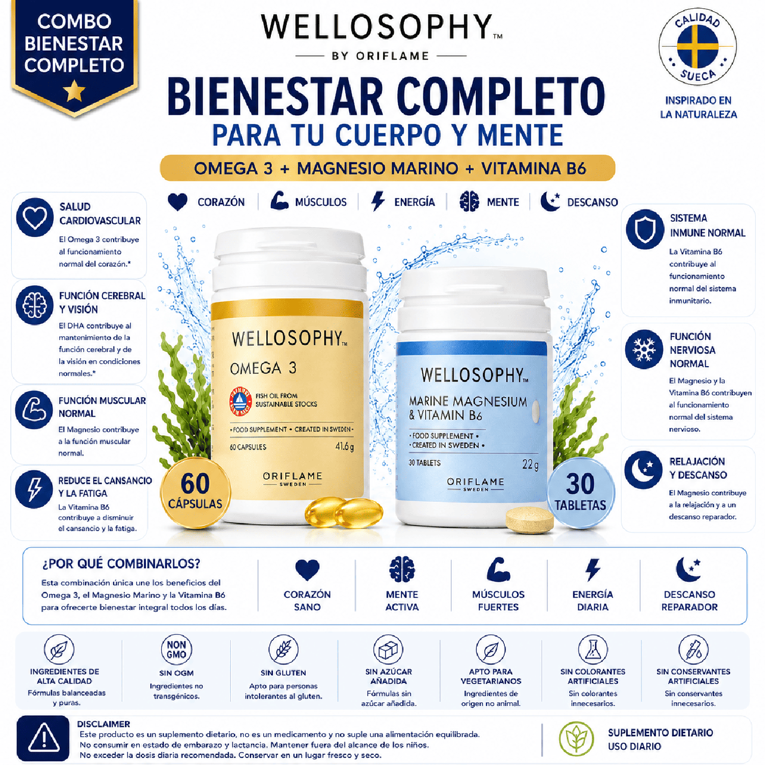 PACK WELLOSOPHY OMEGA 3 + MAGNESIO MARINO CON B6 - 2