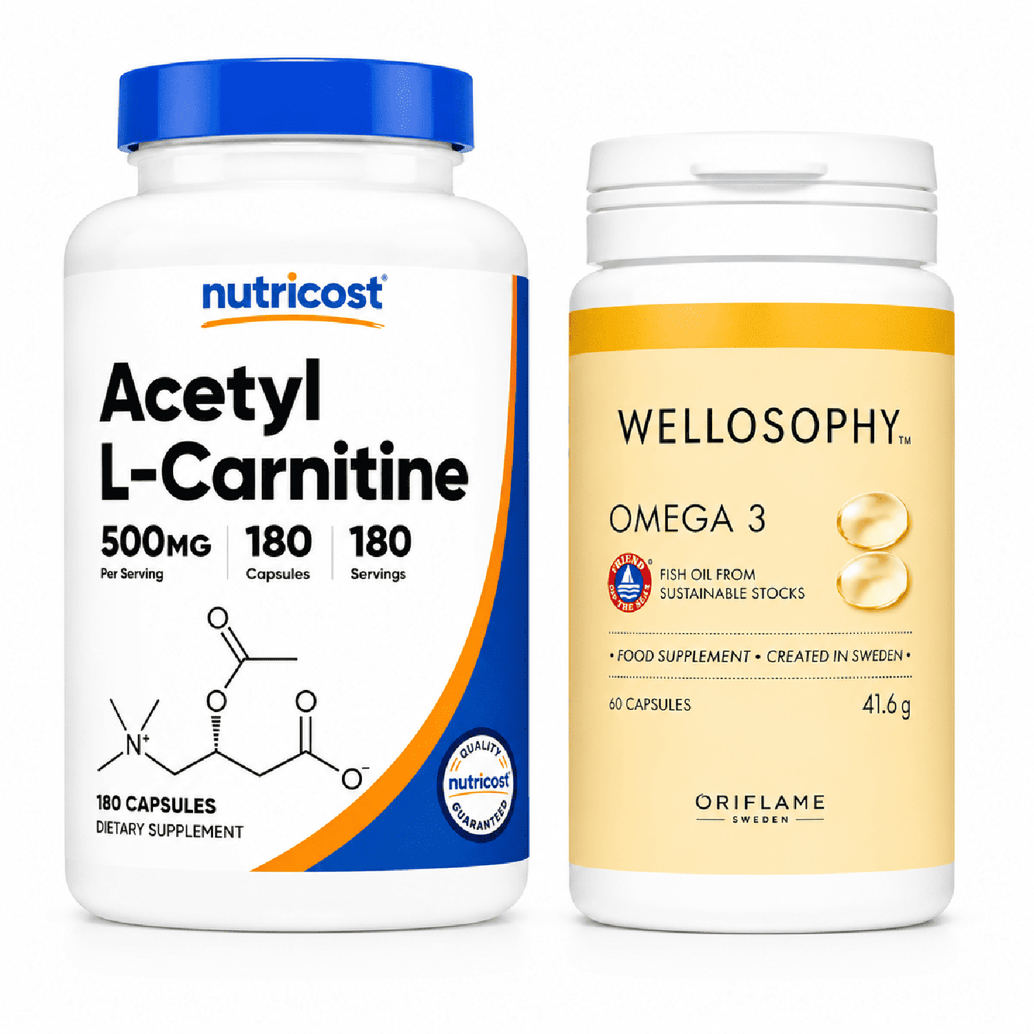 PACK ACETYL L-CARNITINE 500 MG + OMEGA 3 WELLOSOPHY - 1