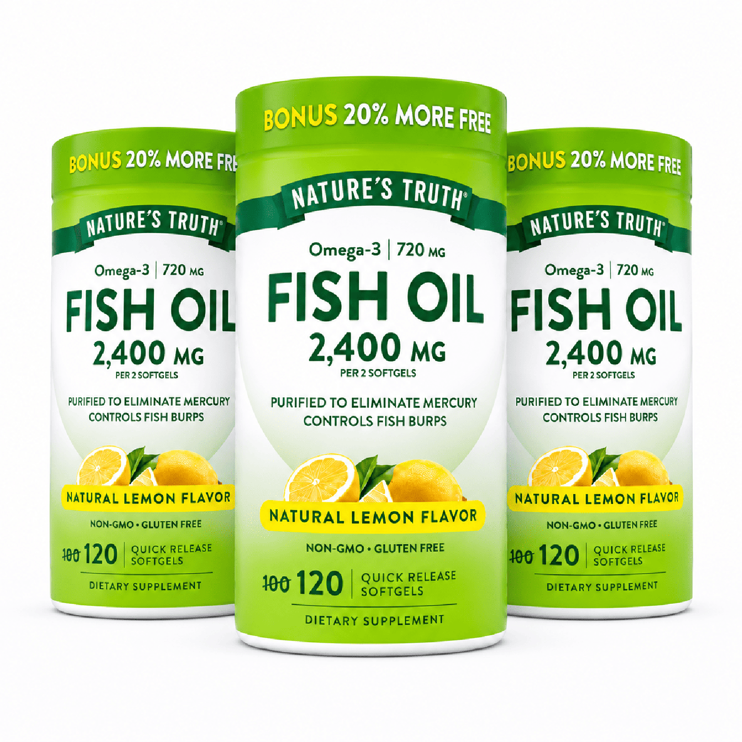 PACK 3 ACEITE DE PESCADO NATURE’S TRUTH 2400 MG - 1