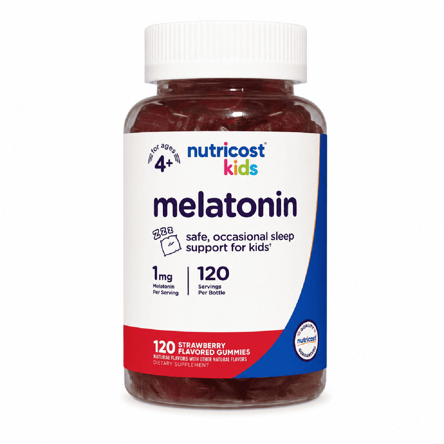 MELATONINA NIÑOS NUTRICOST KIDS 1 MG 120 GOMITAS SABOR FRESA - 1