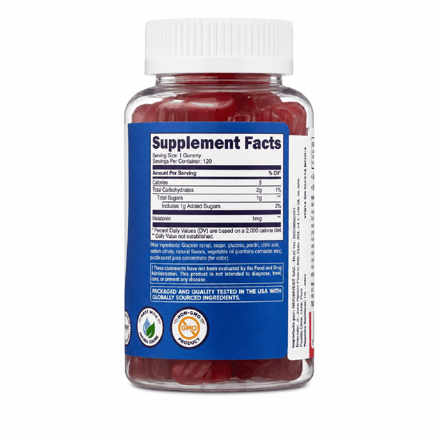 MELATONINA NIÑOS NUTRICOST KIDS 1 MG 120 GOMITAS SABOR FRESA - 3