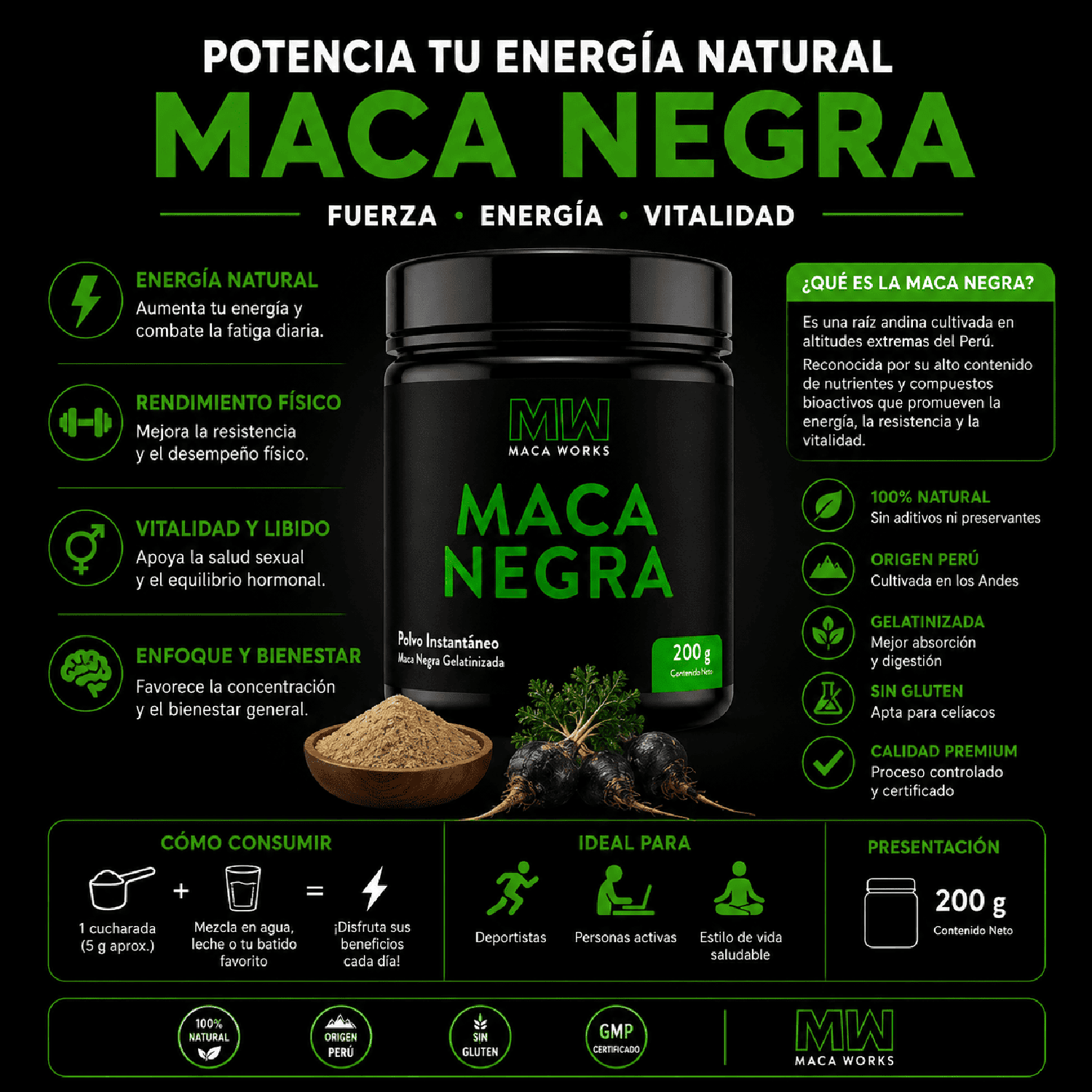 PACK POTASIO Y MAGNESIO NUTRICOST Y MACA NEGRA 200 G - 3