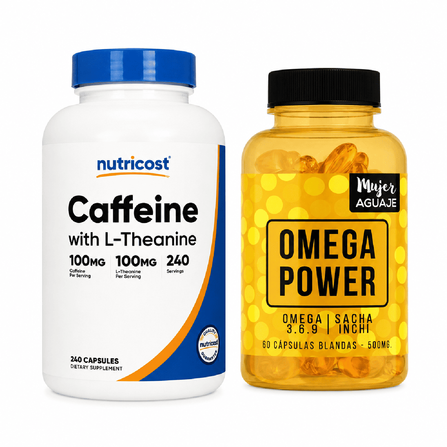 PACK CAFEÍNA CON L-TEANINA Y OMEGA POWER 60 CÁPSULAS - 1