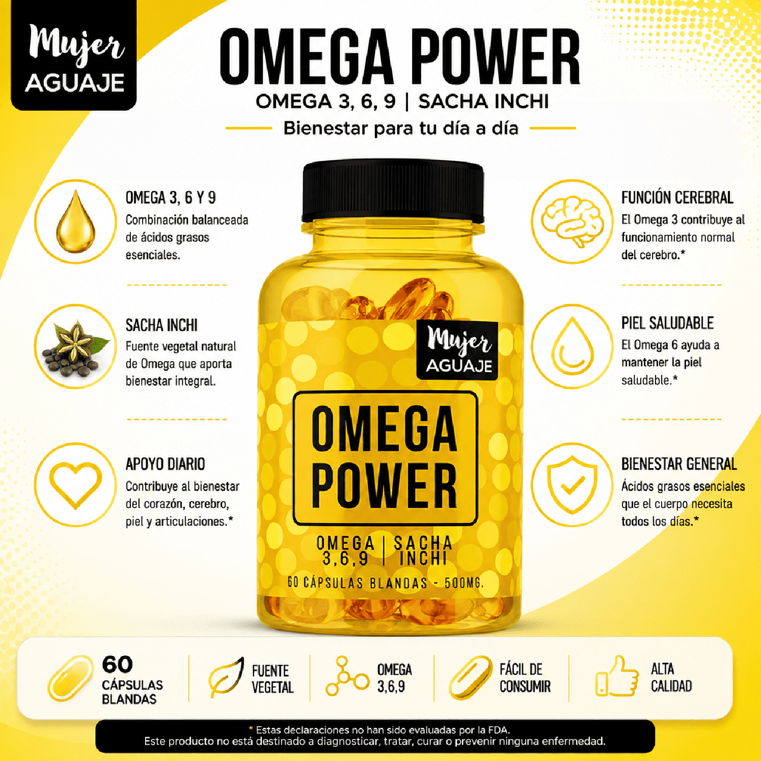 PACK CAFEÍNA CON L-TEANINA Y OMEGA POWER 60 CÁPSULAS - 3