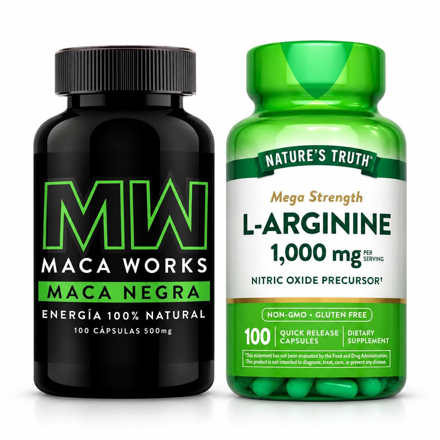 PACK L-ARGININA 1000 MG Y MACA NEGRA MW 100 CÁPSULAS - 1