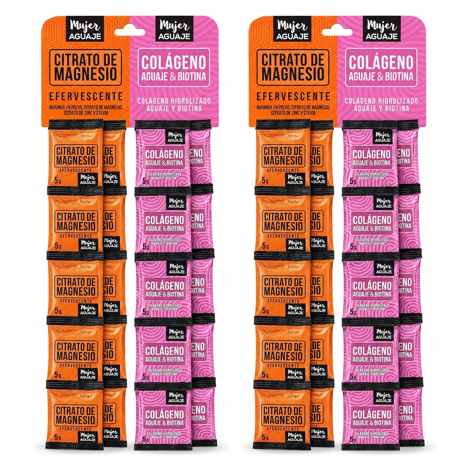PACK CITRATO DE MAGNESIO Y COLÁGENO AGUAJE CON BIOTINA 40 SOBRES - 1