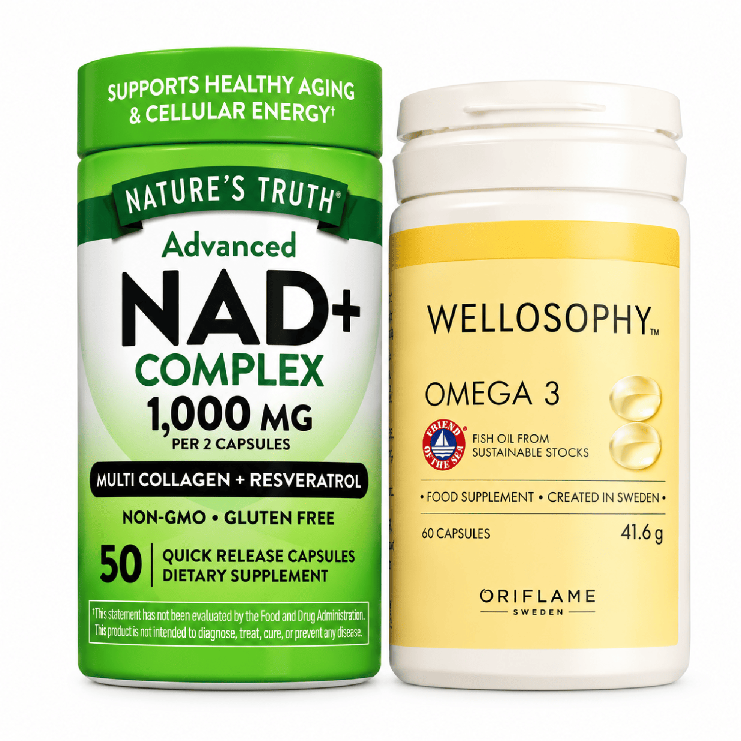 NAD+ COMPLEX 1000 MG NATURE'S TRUTH Y OMEGA 3 WELLOSOPHY - 1