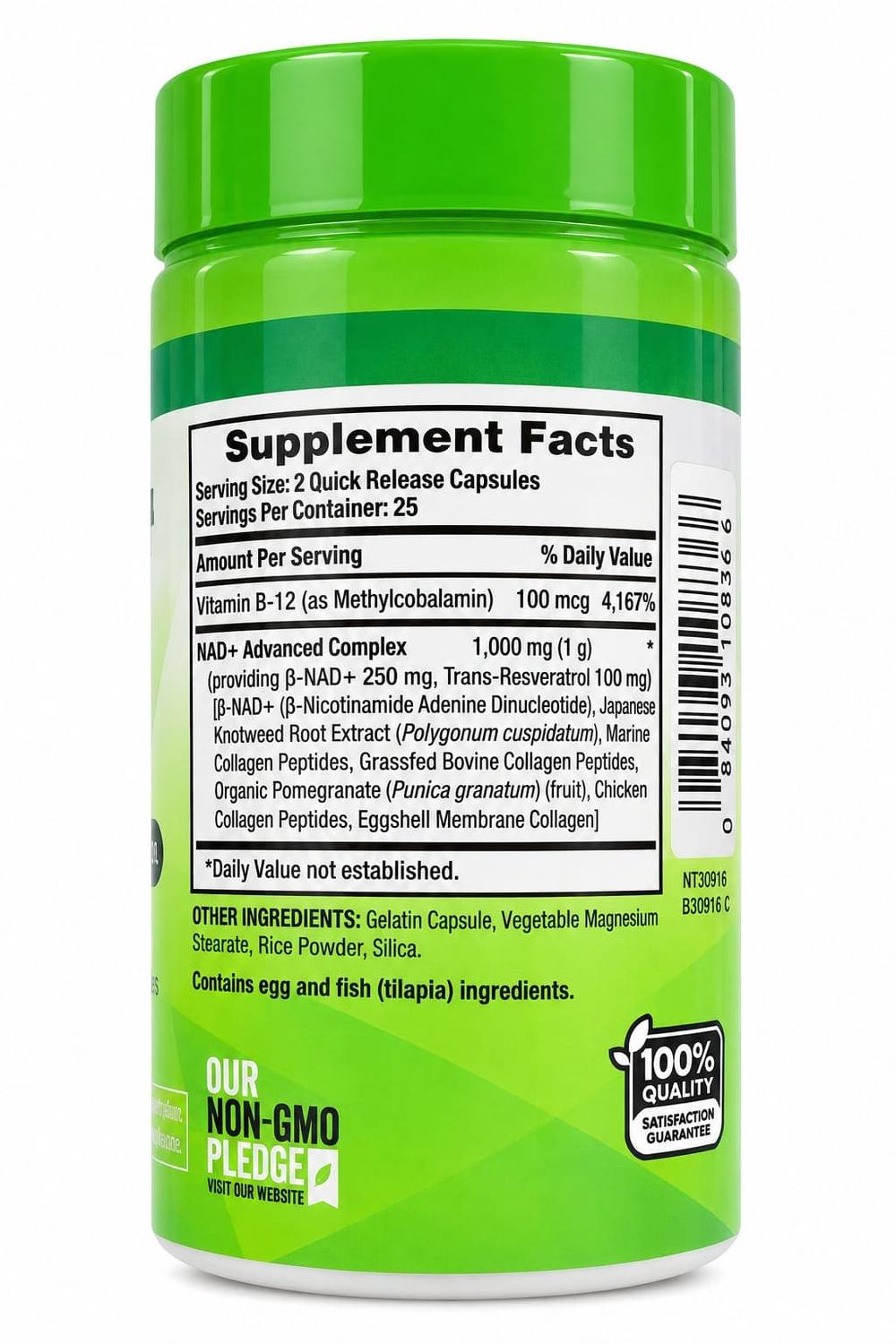 NAD+ COMPLEX 1000 MG NATURE'S TRUTH 50 CÁPSULAS - 3