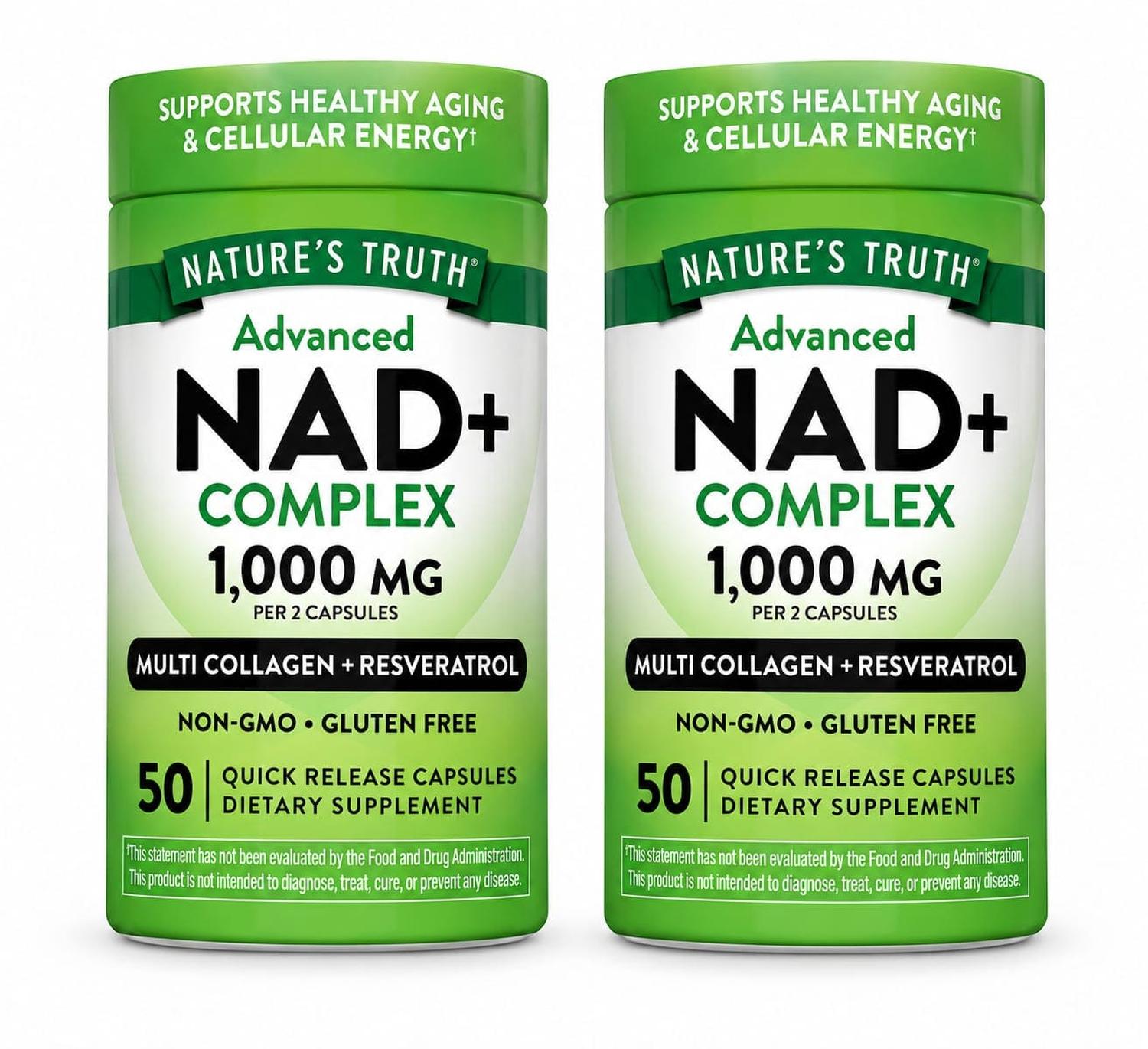 PACK X2 NAD+ COMPLEX 1000 MG NATURE'S TRUTH 50 CÁPSULAS - 1