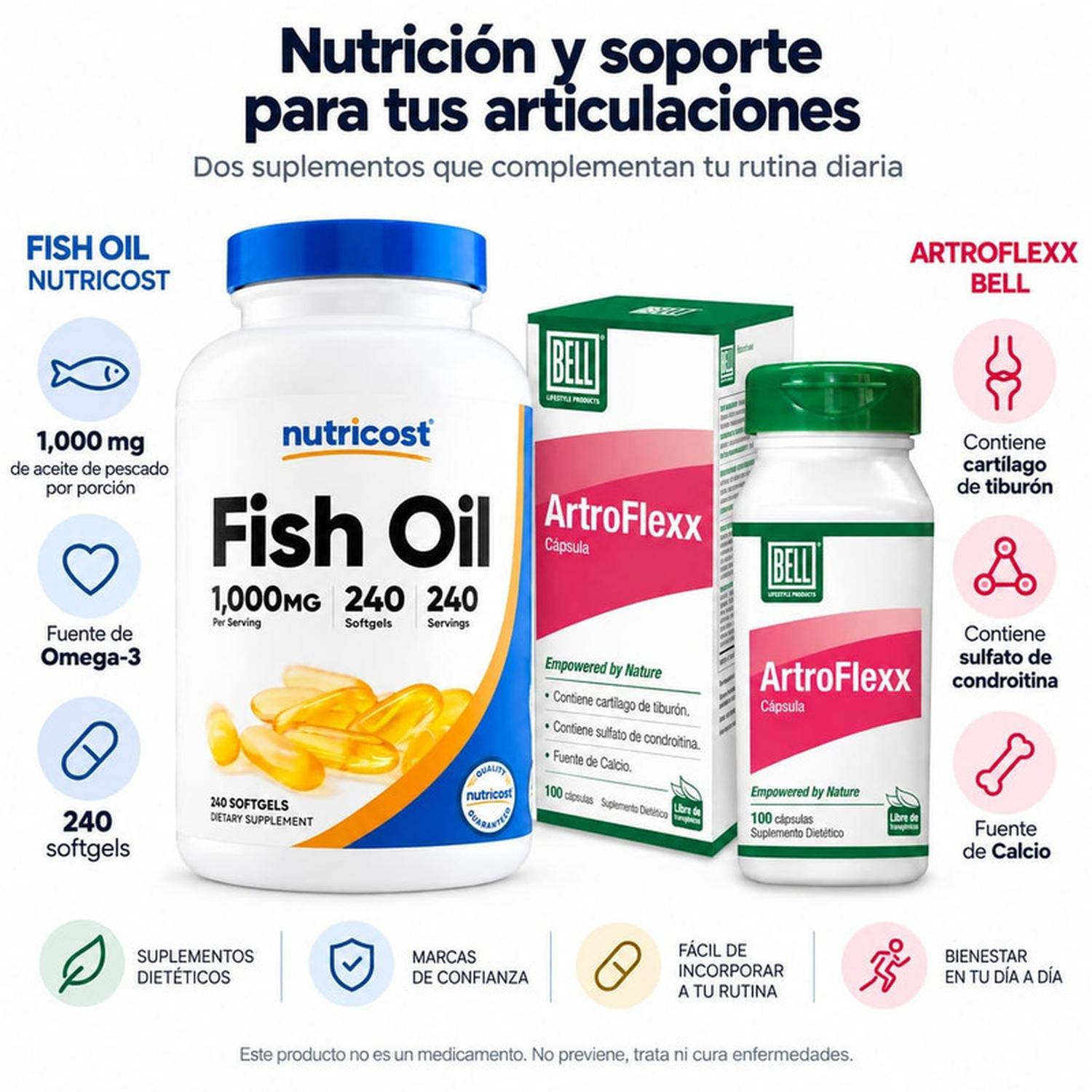 FISH OIL NUTRICOST Y ARTROFLEXX BELL LIFESTYLE - 2