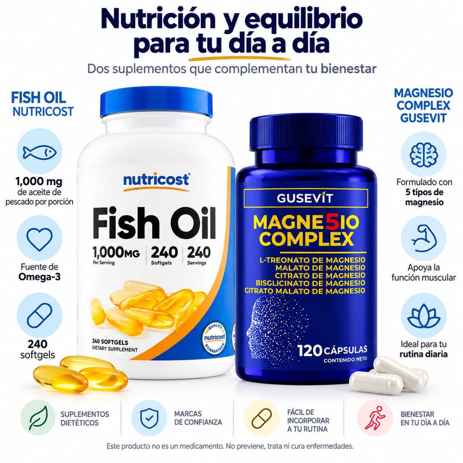 FISH OIL NUTRICOST Y MAGNESIO COMPLEX GUSEVIT - 2