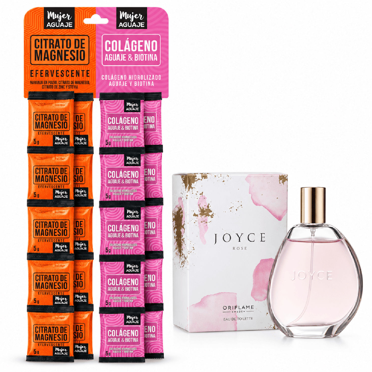 CITRATO DE MAGNESIO Y COLÁGENO AGUAJE CON BIOTINA 20 SOBRES Y JOYCE ROSE ORIFLAME - 1