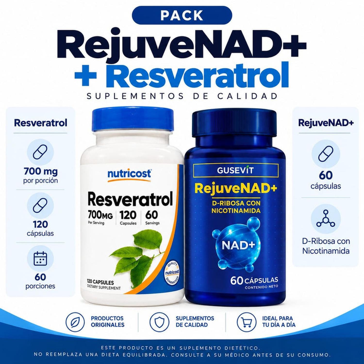 REJUVENAD+ GUSEVIT Y RESVERATROL NUTRICOST 700 MG - 2