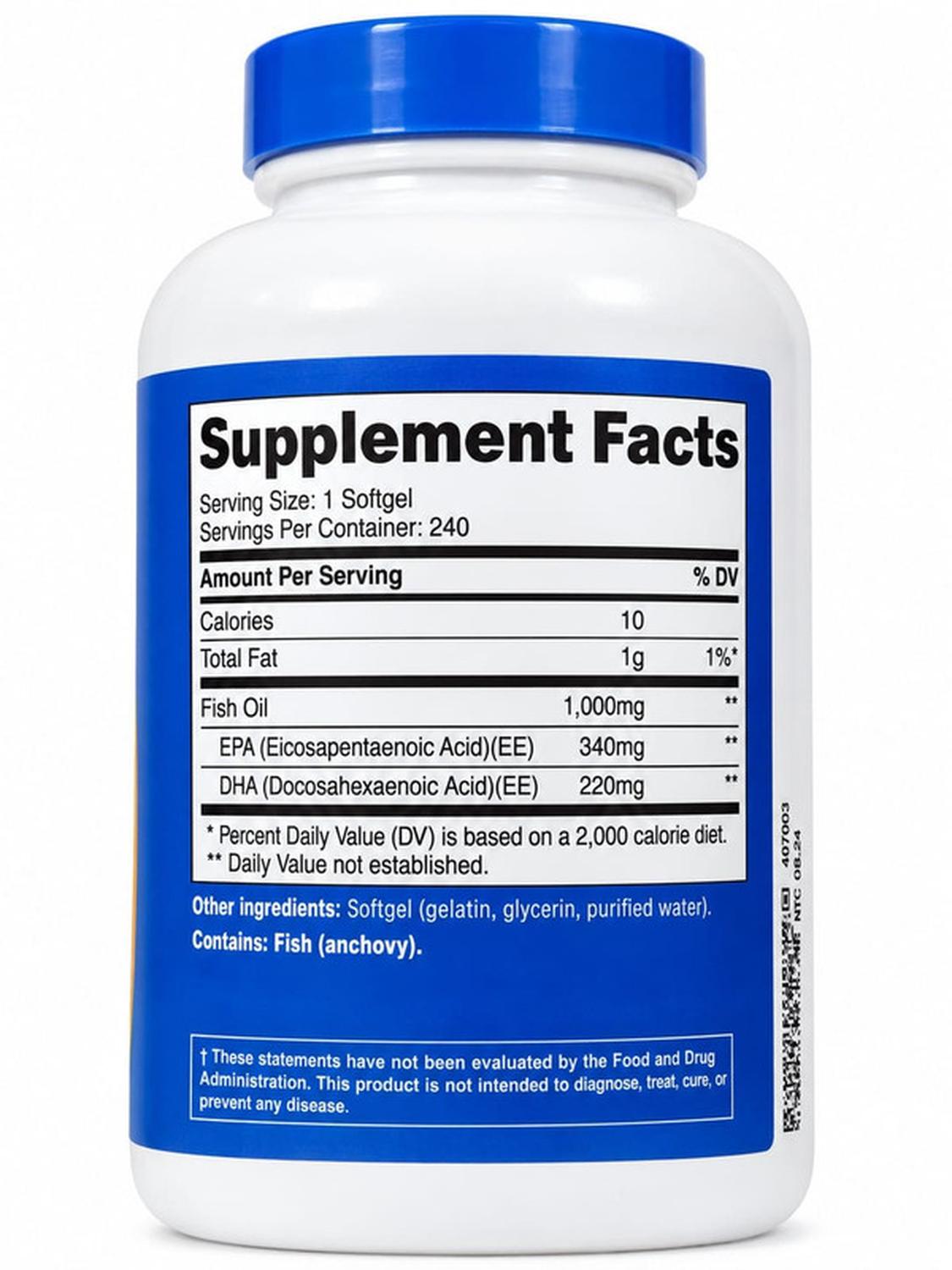 FISH OIL NUTRICOST 240 SOFTGELS - 3