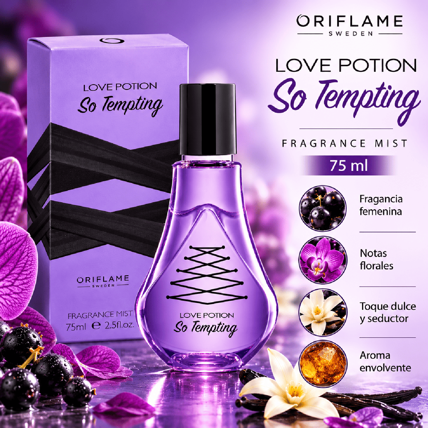 LOVE POTION SO TEMPTING FRAGANCIA CORPORAL 75 ML ORIFLAME - 2