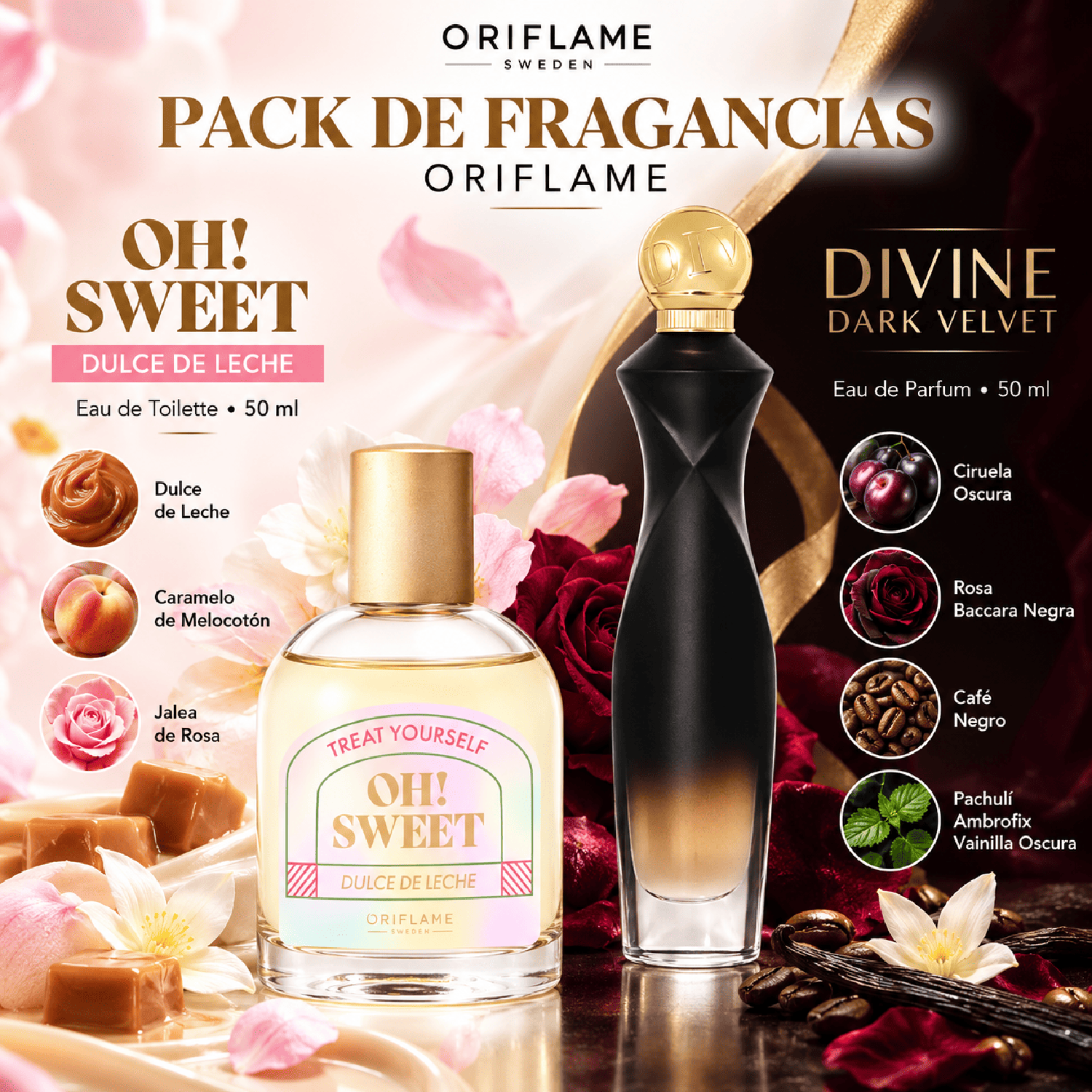 PACK DULCE DE LECHE Y DIVINE DARK VELVET ORIFLAME - 2