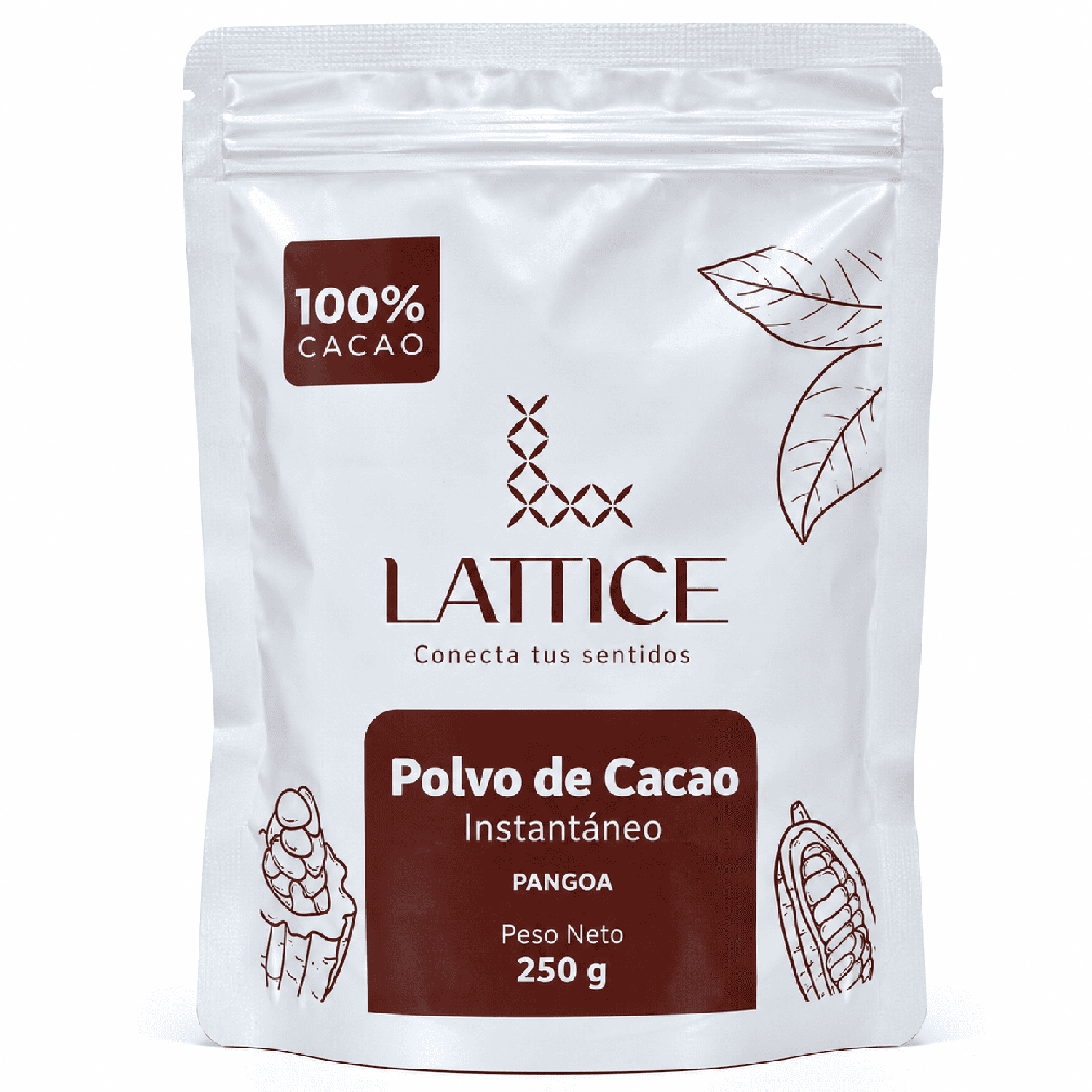 POLVO DE CACAO INSTANTÁNEO 100% CACAO 250 G LATTICE - 1