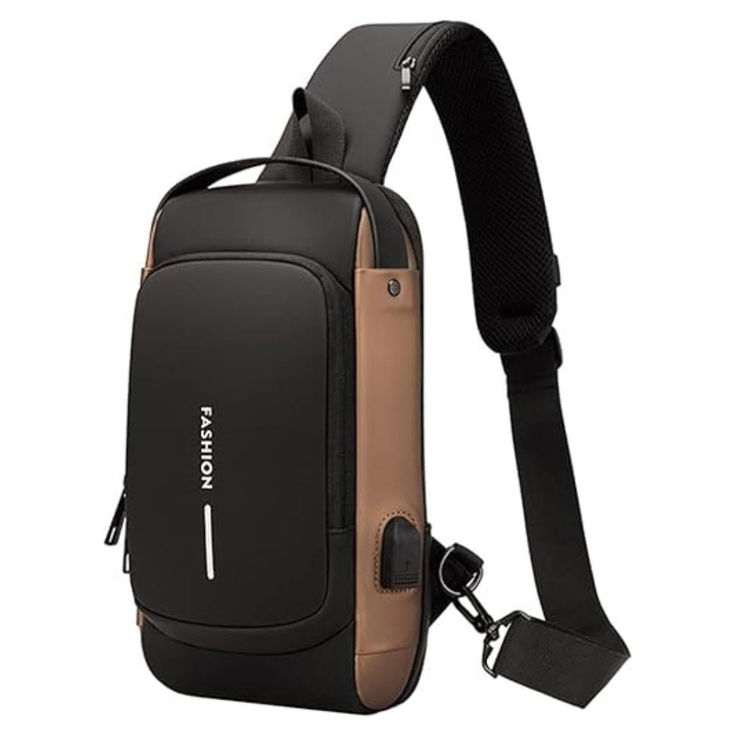 MOCHILA CRUZADA CON CLAVE ANTIRROBO IMPERMEABLE CARGA USB - 3