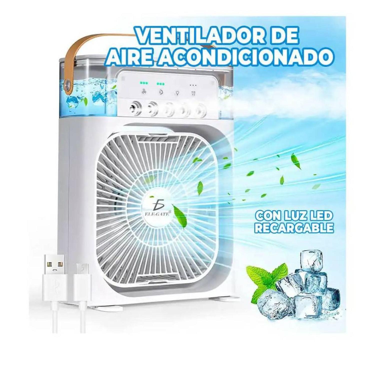 VENTILADOR DE AIRE ACONDICIONADO PULVERIZADOR CON LUZ LED - 1
