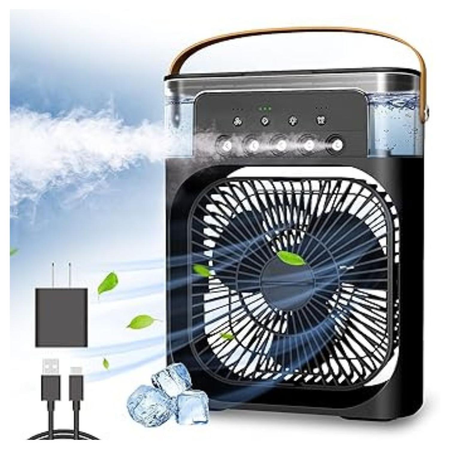 VENTILADOR DE AIRE ACONDICIONADO PULVERIZADOR CON LUZ LED - 3