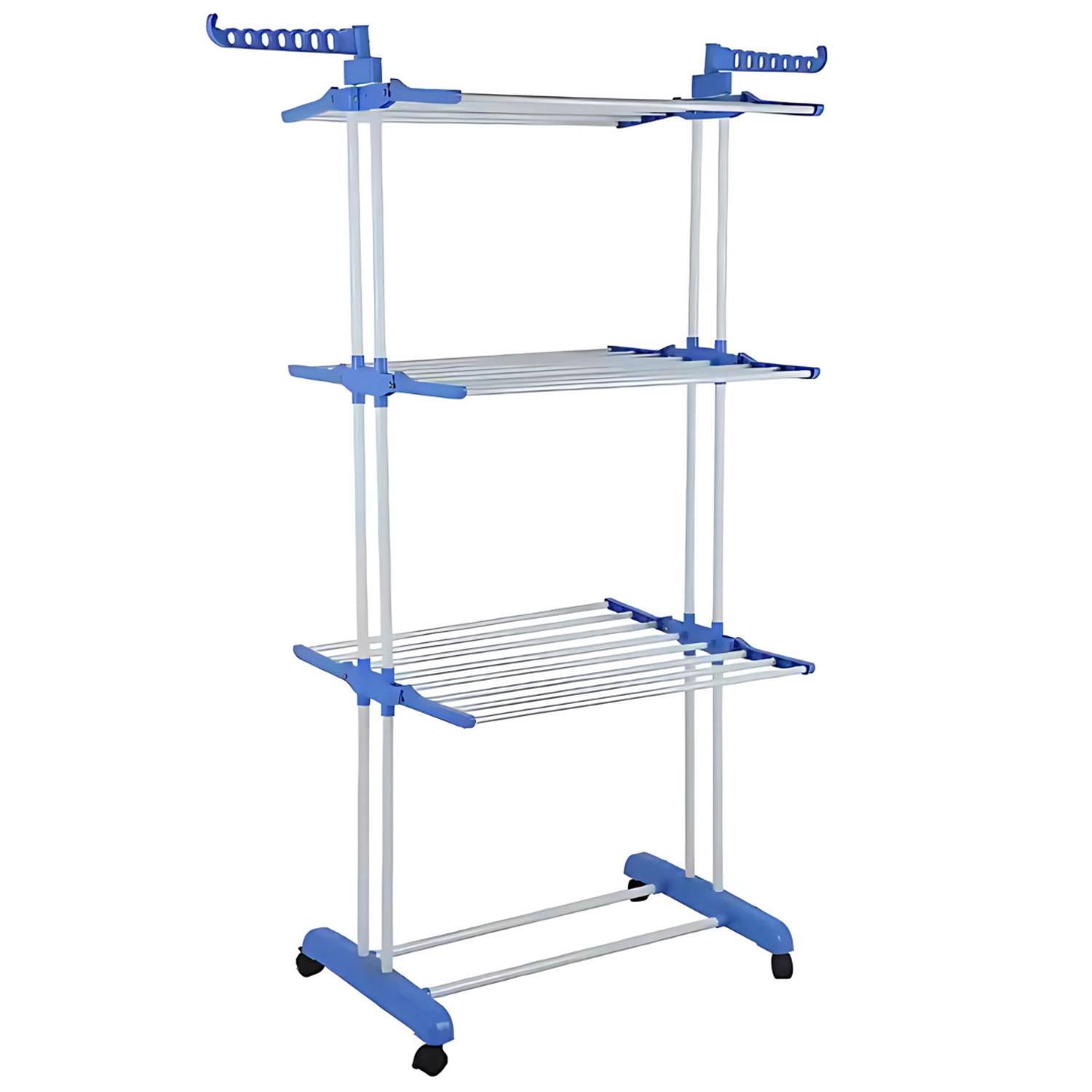 TENDEDERO DE ROPA 4 NIVELES PLEGABLE CON RUEDAS PORTÁTIL TAMAÑO M - 6